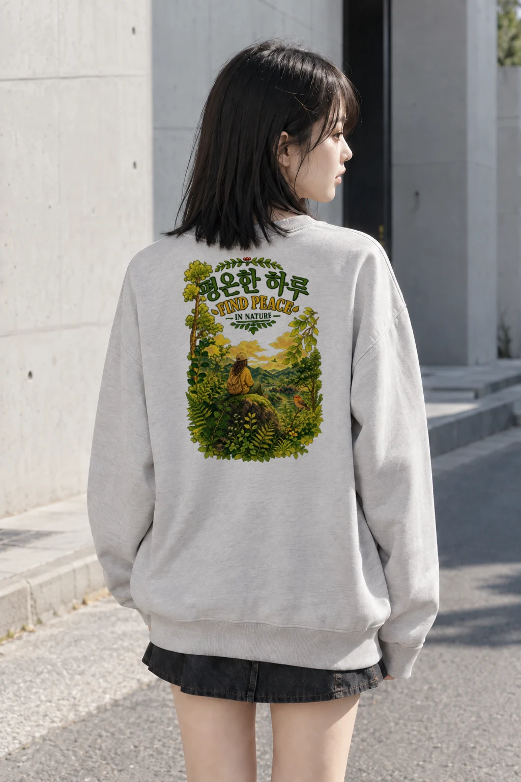 "Find Peace In Nature" Heavy Blend Unisex Crewneck Sweatshirt | Gildan 18000