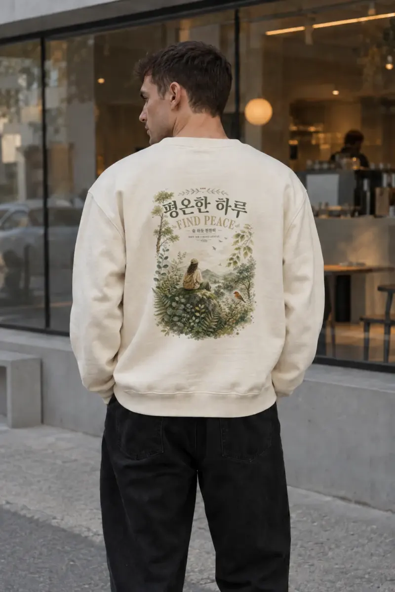 "Find Peace" Unisex Sponge Fleece Crewneck Sweatshirt | Bella + Canvas 3901