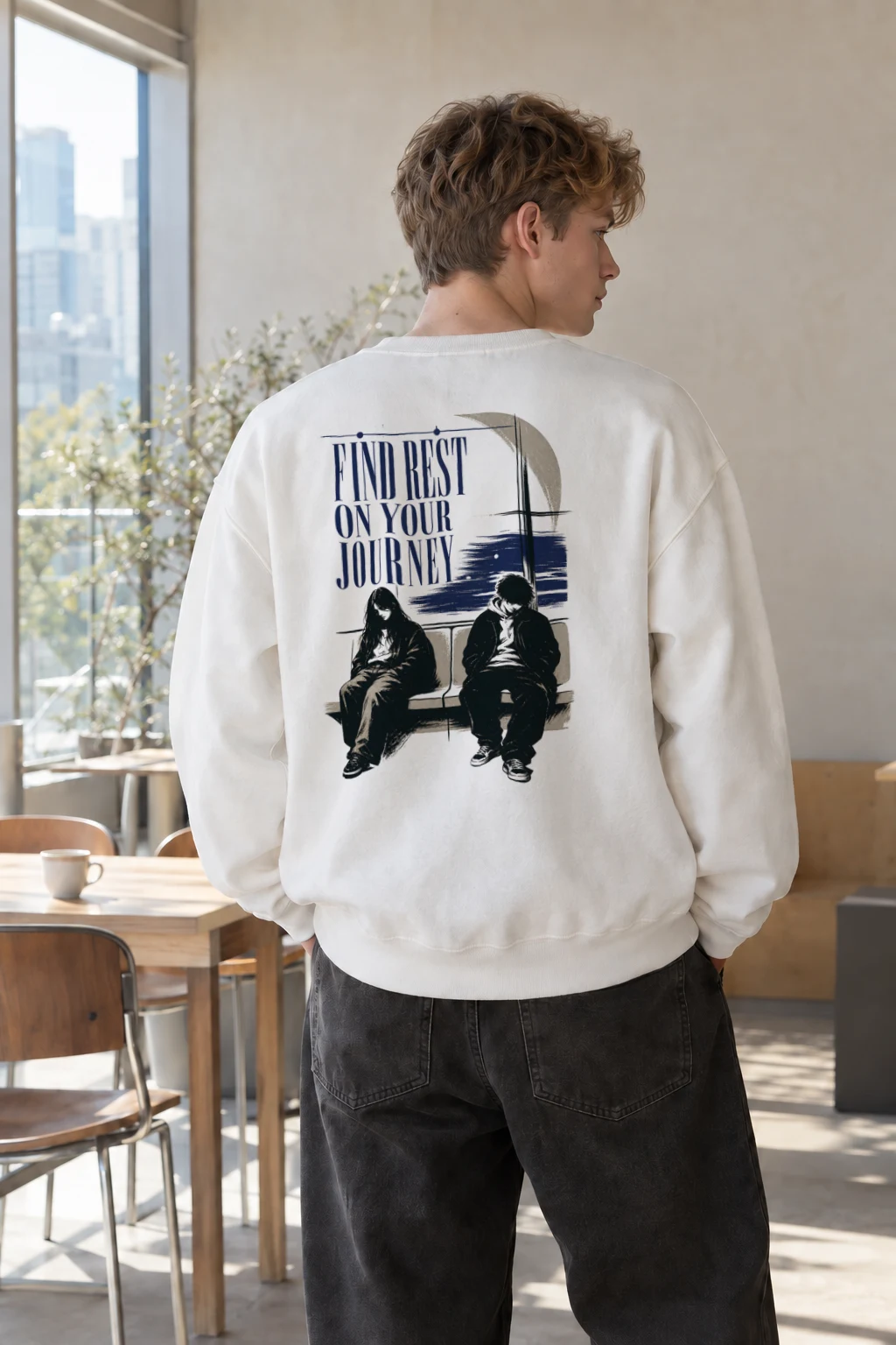 "Find Rest Journey" Heavy Blend Unisex Crewneck Sweatshirt | Gildan 18000