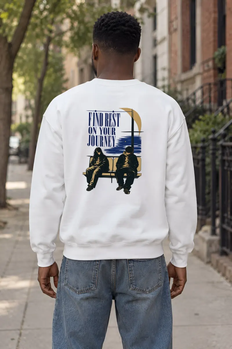 "Find Rest Journey" Heavy Blend Unisex Crewneck Sweatshirt