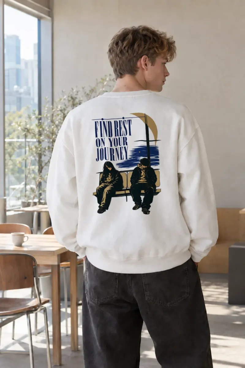 "Find Rest Journey" Heavy Blend Unisex Crewneck Sweatshirt | Gildan 18000