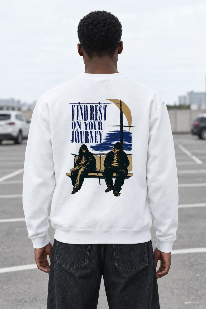 "Find Rest Journey" Heavy Blend Unisex Crewneck Sweatshirt | Gildan 18000