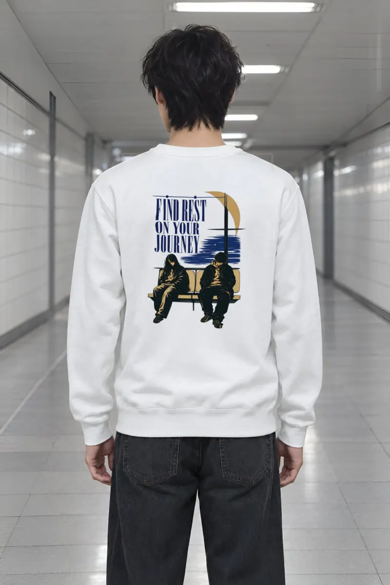 "Find Rest Journey" Heavy Blend Unisex Crewneck Sweatshirt