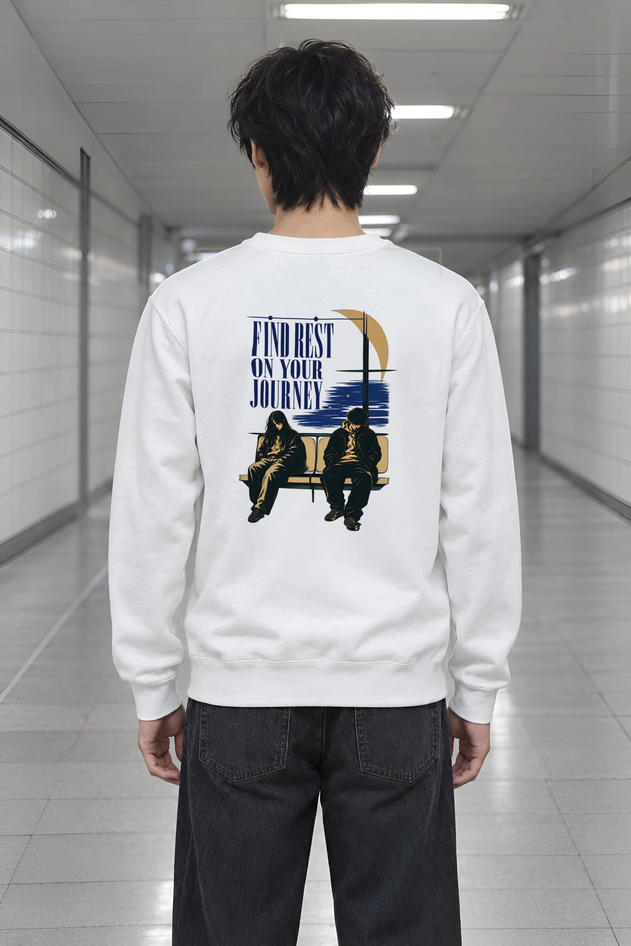 "Find Rest Journey" Heavy Blend Unisex Crewneck Sweatshirt