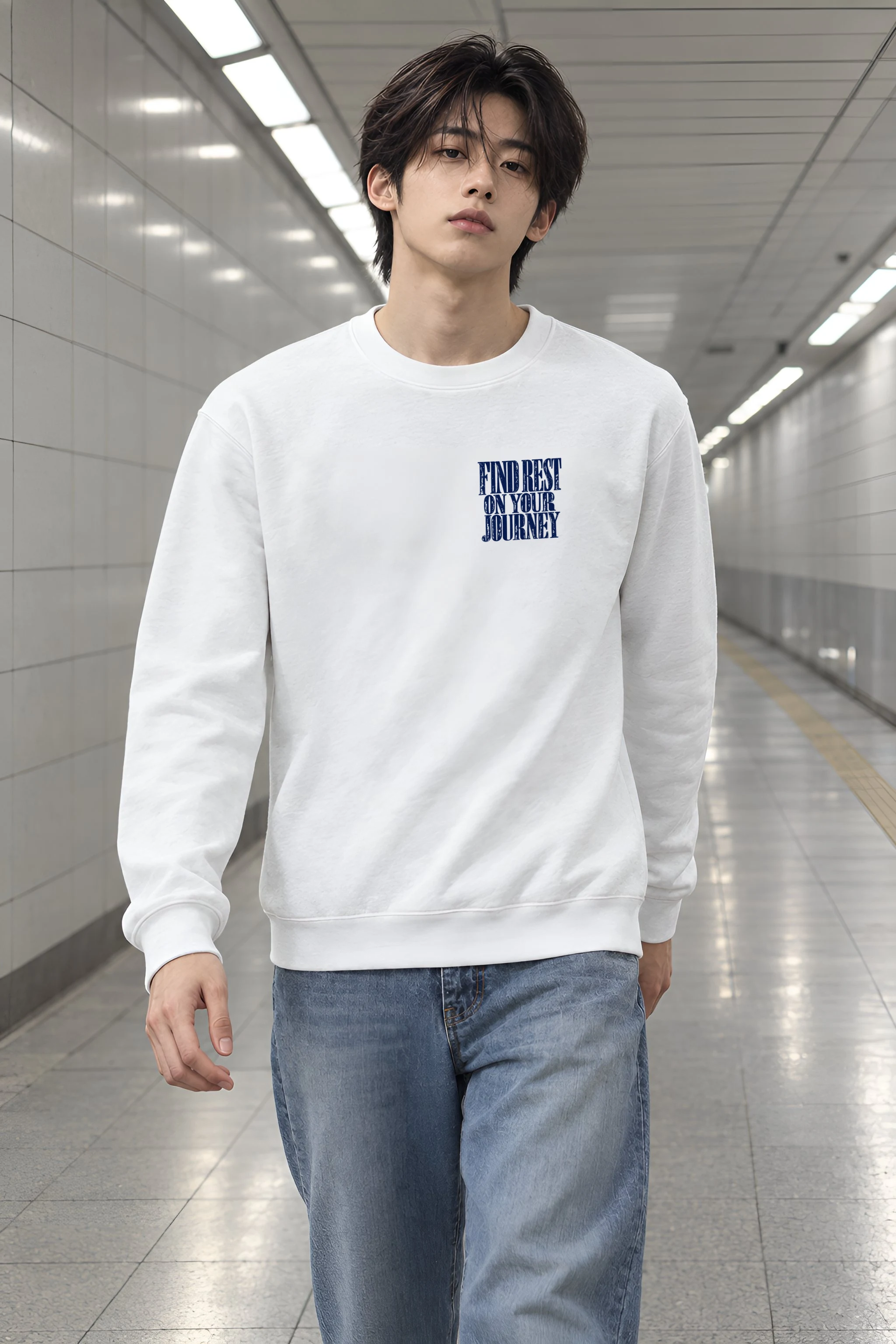"Find Rest Journey" Heavy Blend Unisex Crewneck Sweatshirt
