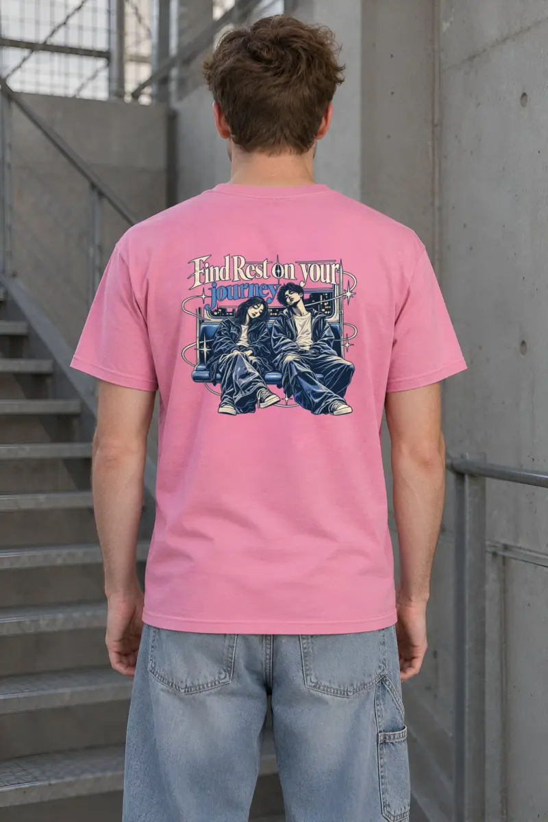 "Find Rest Journey" Heavyweight Unisex Crewneck T-shirt