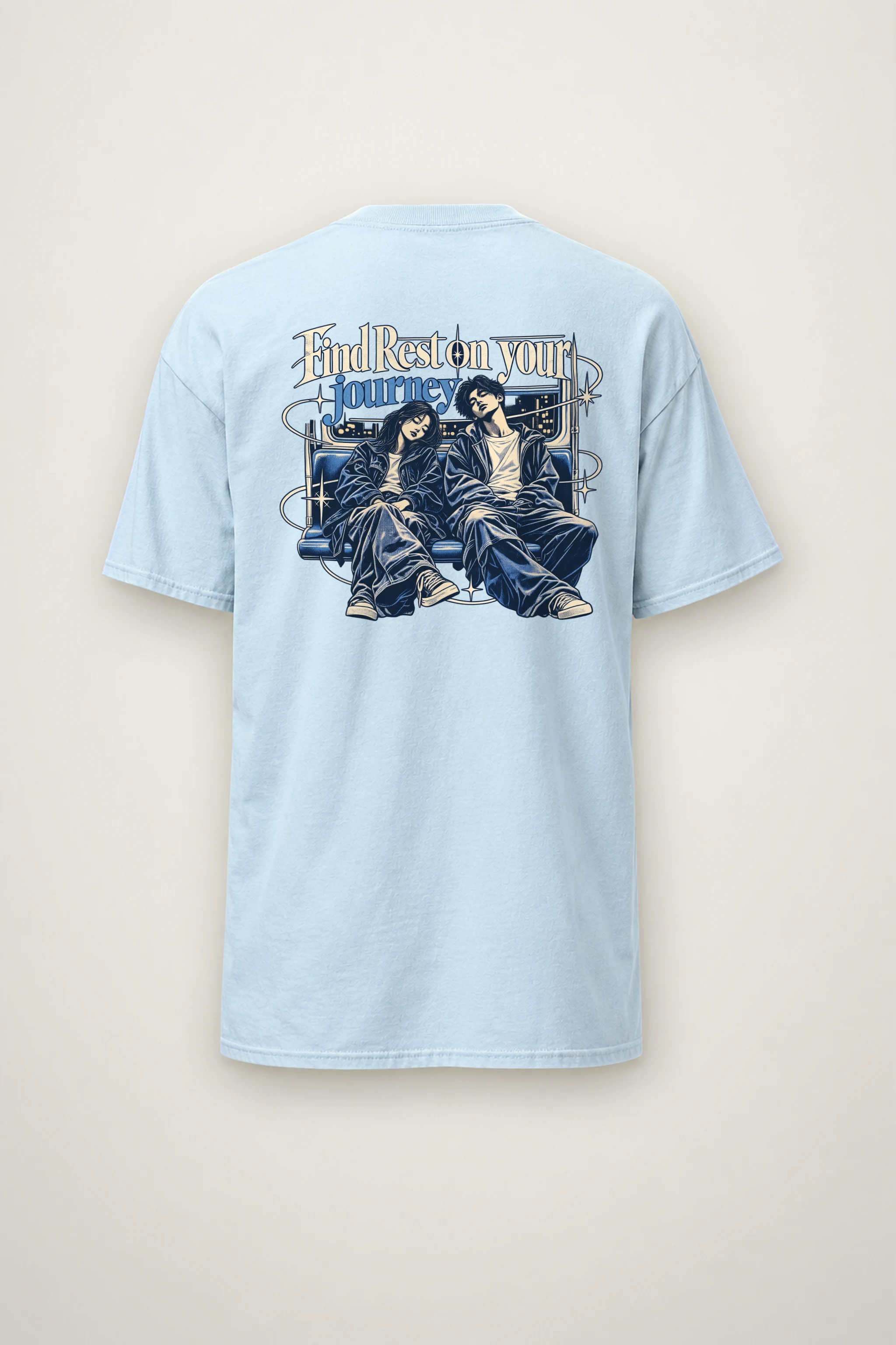 "Find Rest Journey" Heavyweight Unisex Crewneck T-shirt