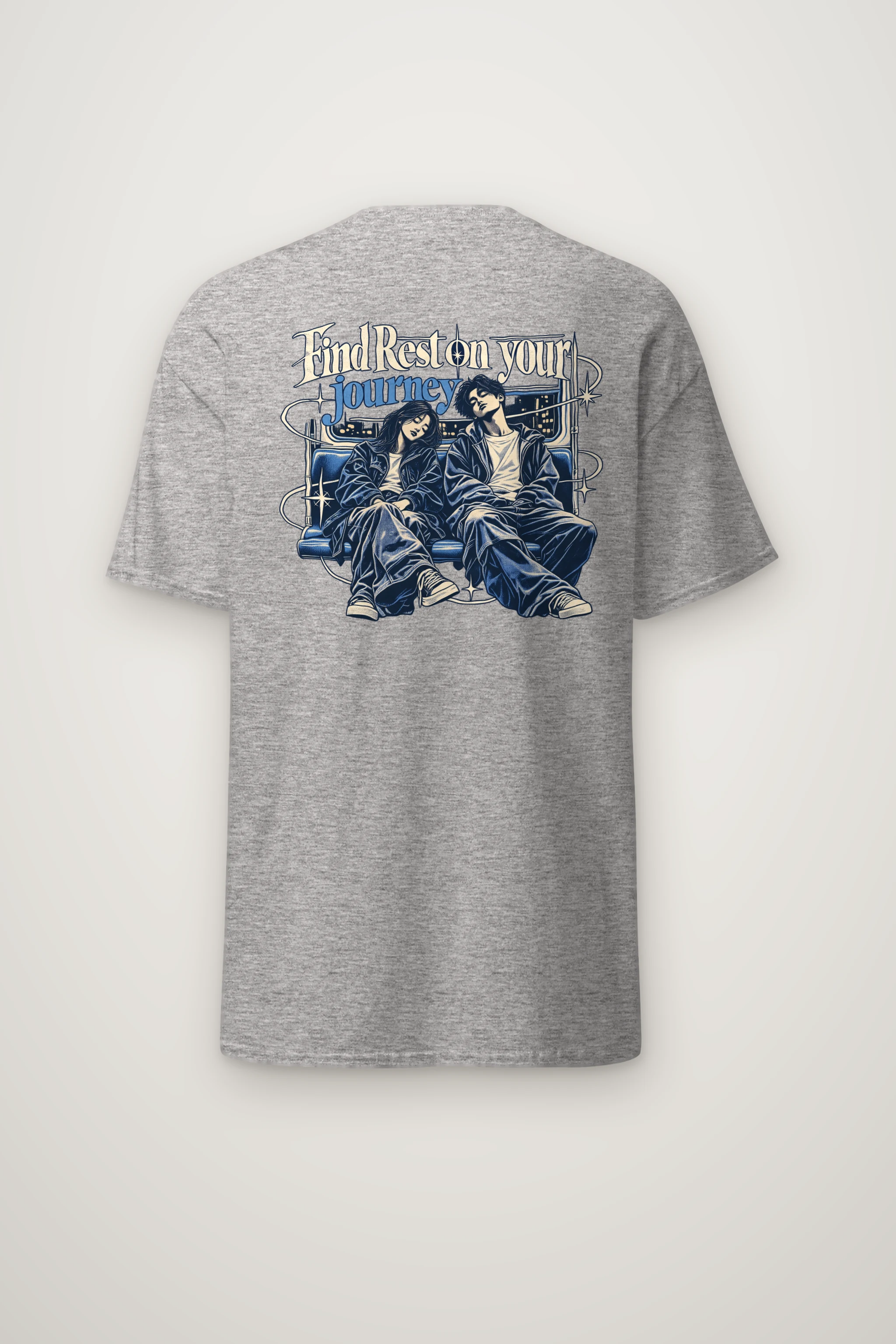 "Find Rest Journey" Heavyweight Unisex Crewneck T-shirt