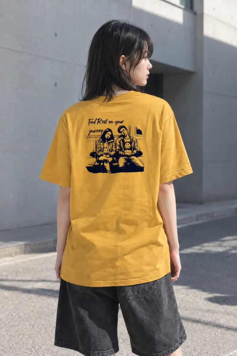 “Find Rest On Your Journey” Heavyweight Unisex Crewneck T-shirt | Gildan 5000