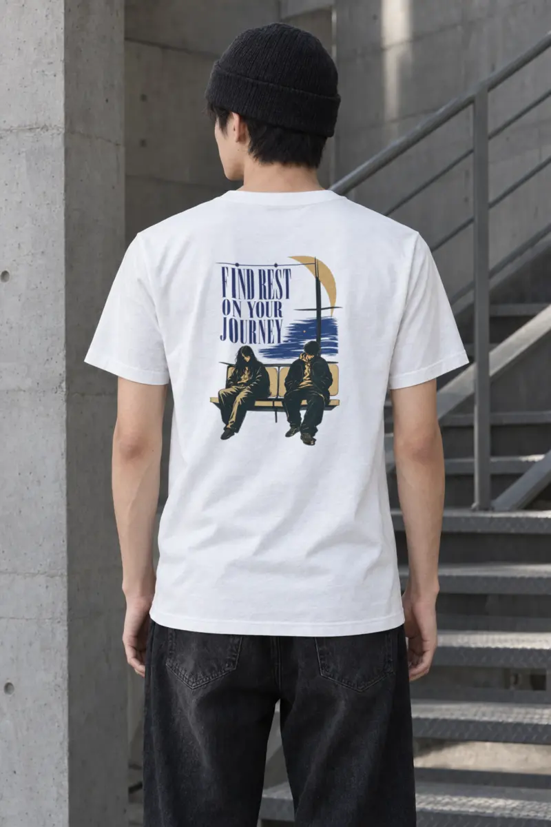 "Find Rest On Your Journey" Heavyweight Unisex Crewneck T-shirt