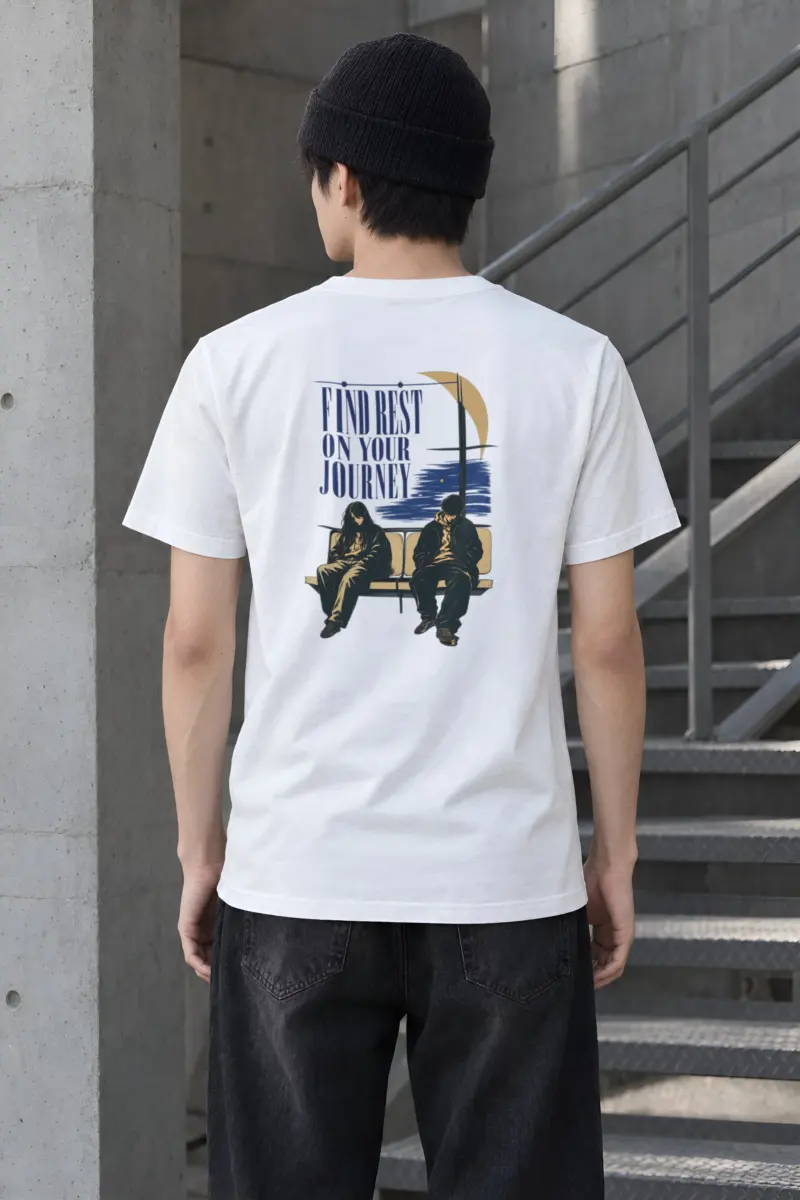 "Find Rest On Your Journey" Heavyweight Unisex Crewneck T-shirt