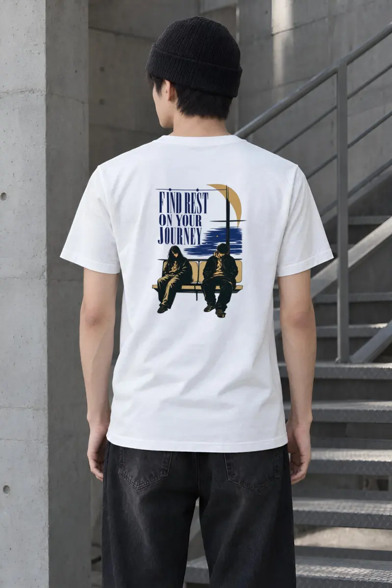 "Find Rest On Your Journey" Heavyweight Unisex Crewneck T-shirt