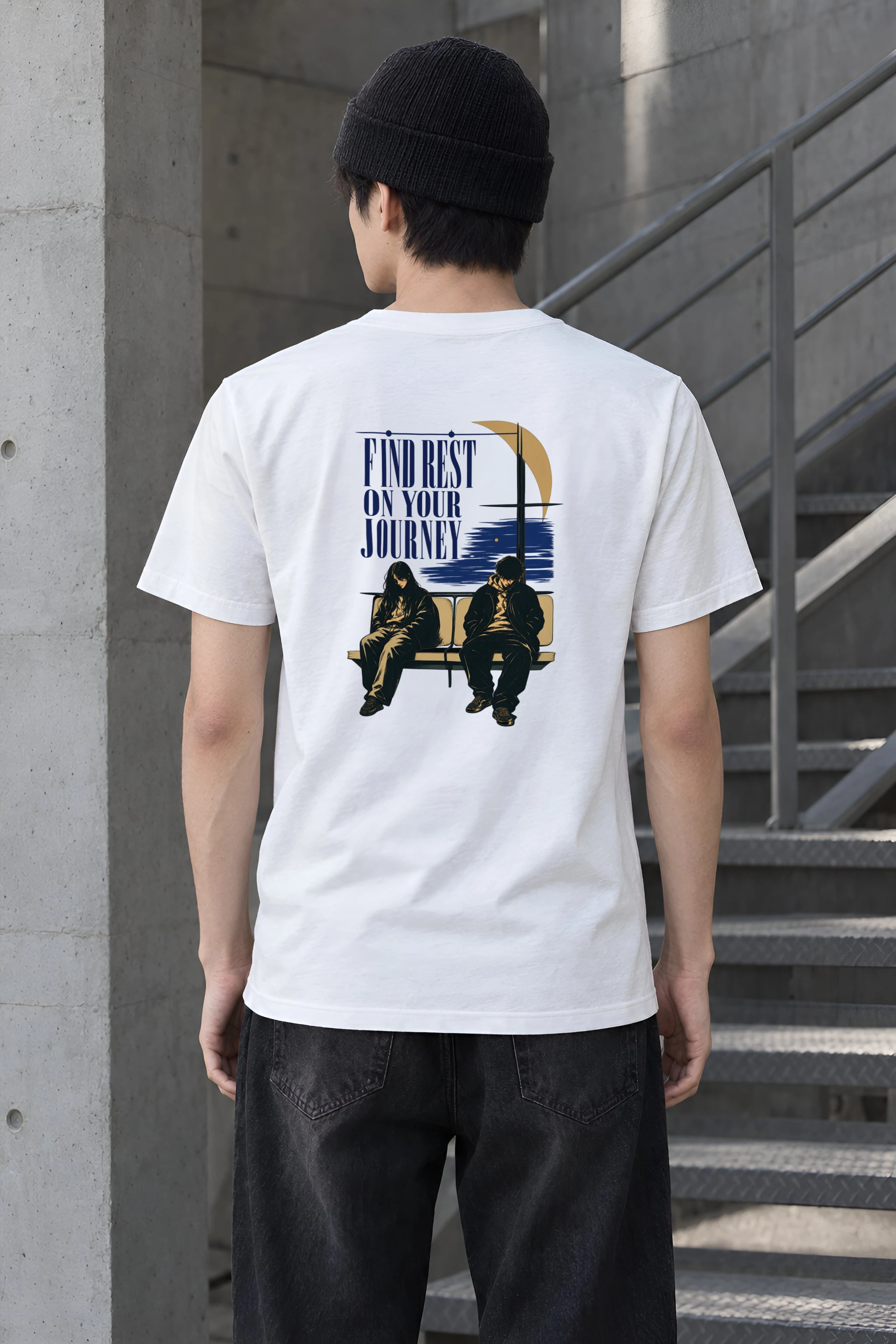 "Find Rest On Your Journey" Heavyweight Unisex Crewneck T-shirt