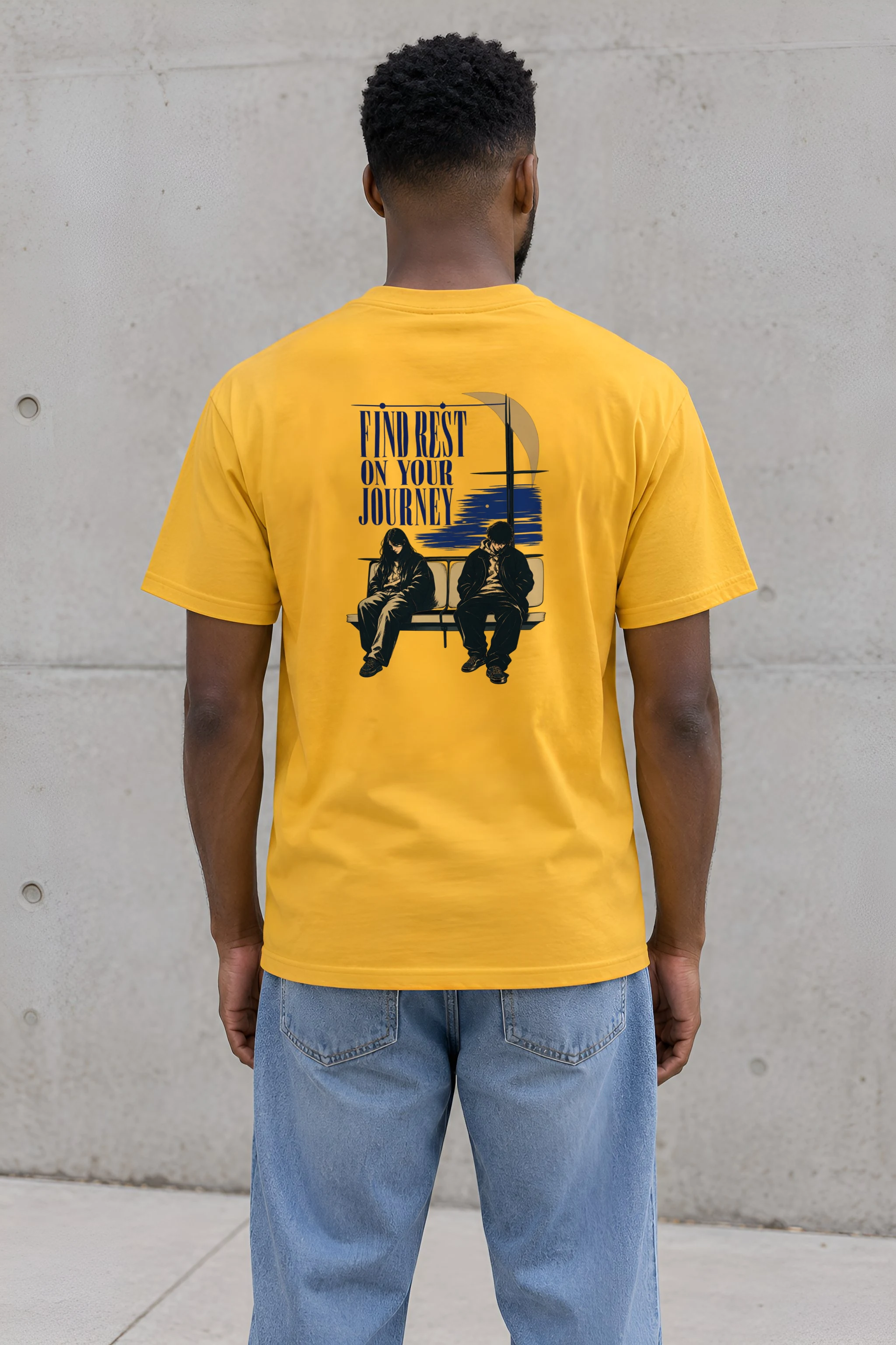 "Find Rest On Your Journey" Heavyweight Unisex Crewneck T-shirt