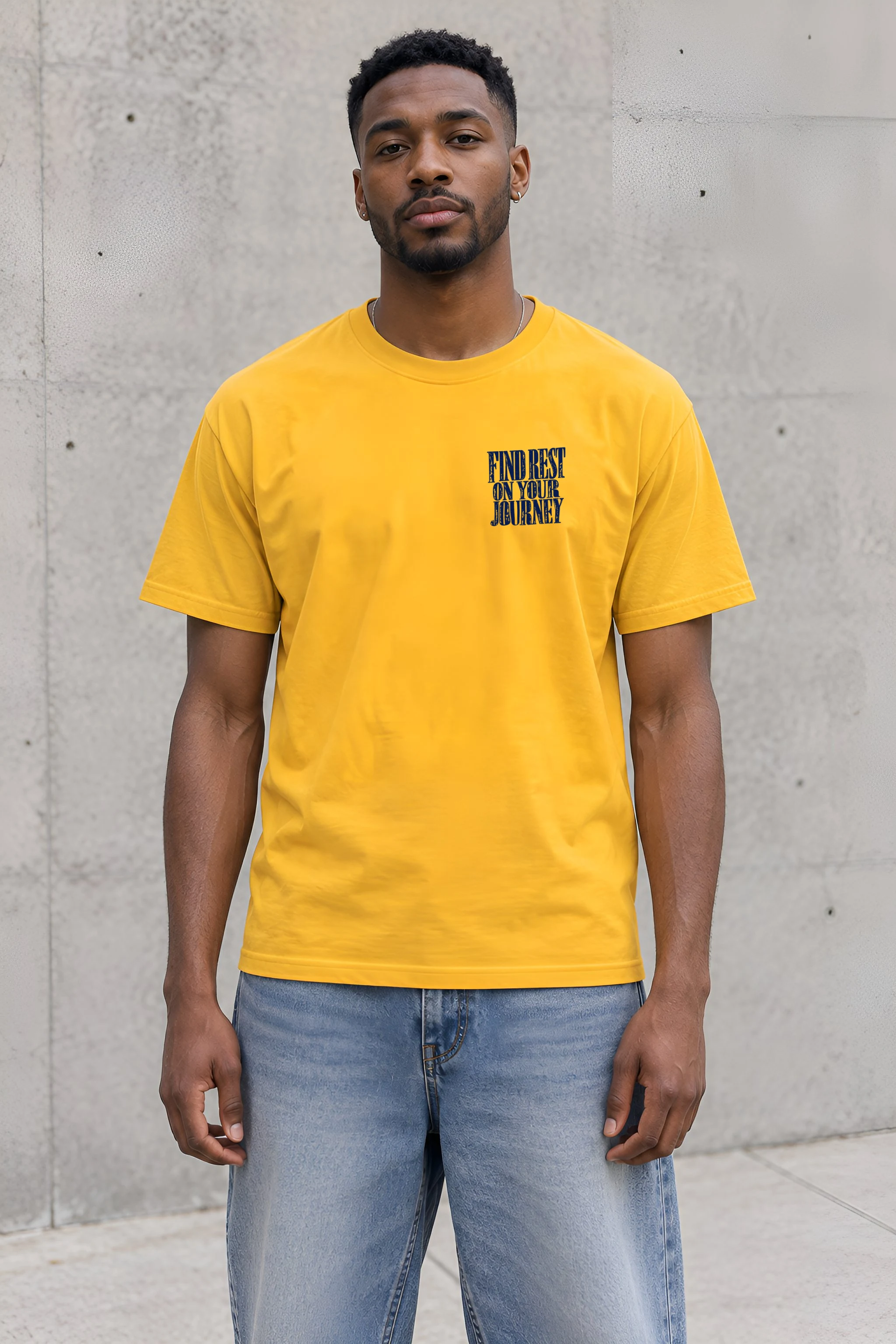 "Find Rest On Your Journey" Heavyweight Unisex Crewneck T-shirt