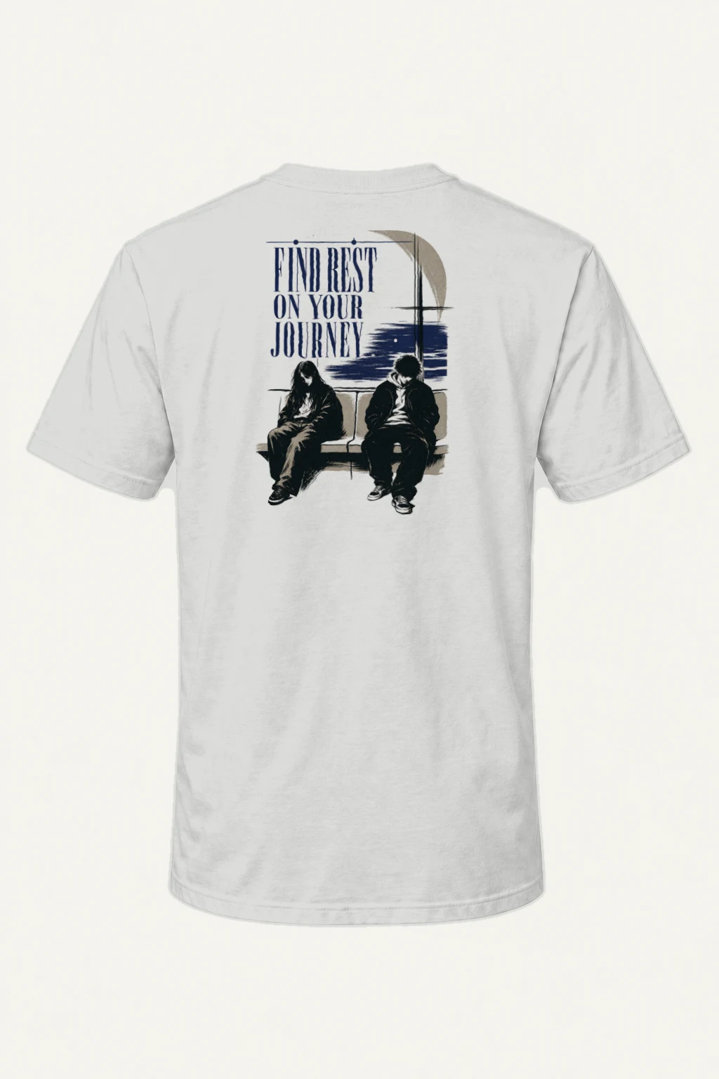 "Find Rest On Your Journey" Heavyweight Unisex Crewneck T-shirt | Gildan 5000