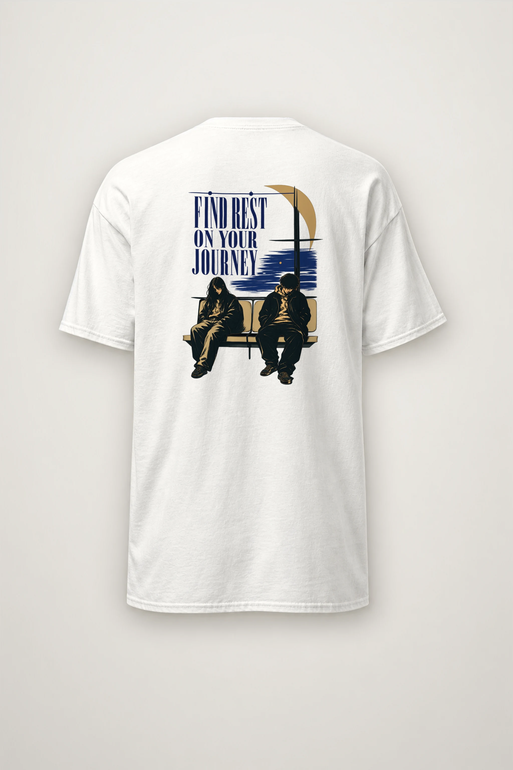"Find Rest On Your Journey" Heavyweight Unisex Crewneck T-shirt