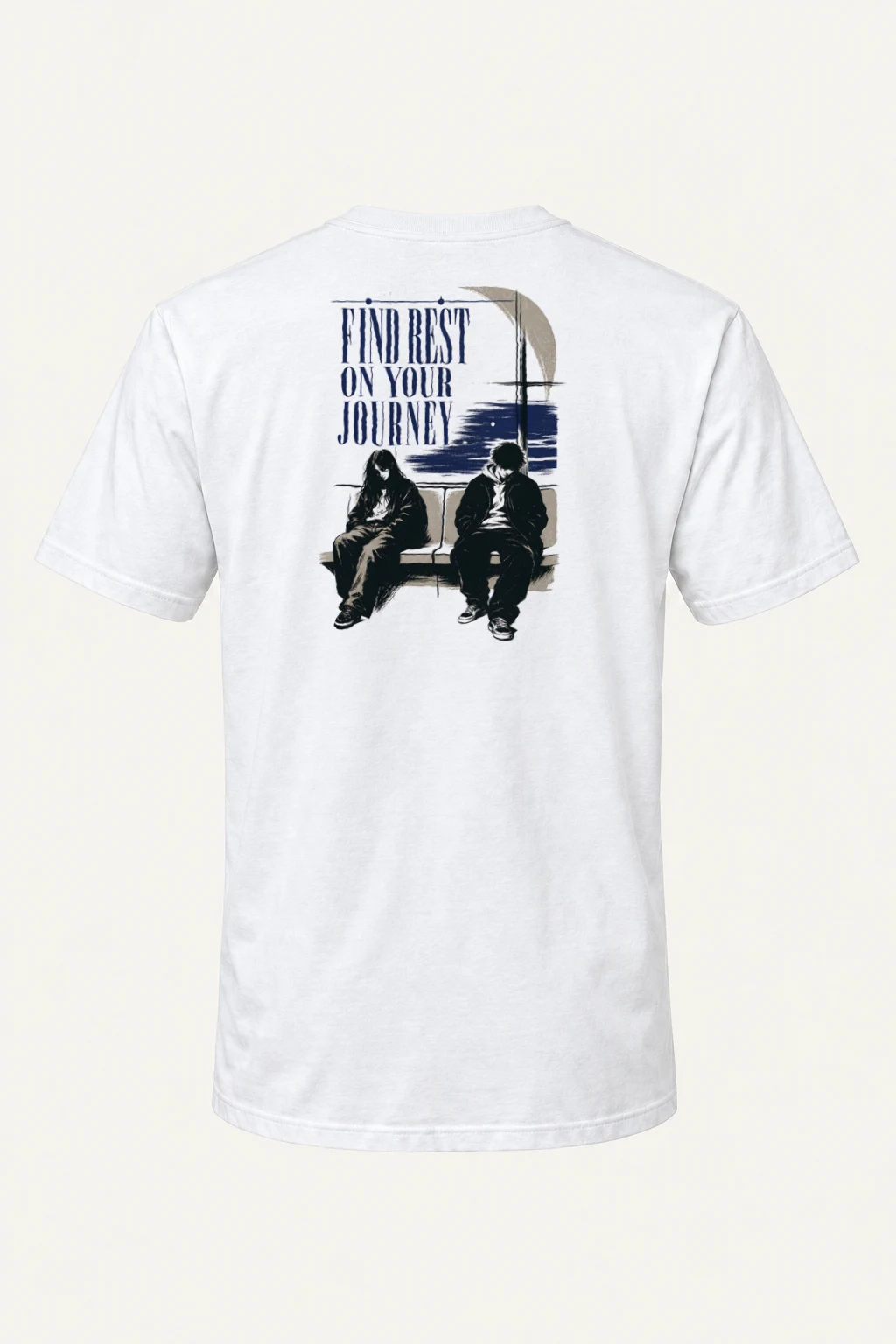 "Find Rest On Your Journey" Heavyweight Unisex Crewneck T-shirt | Gildan 5000