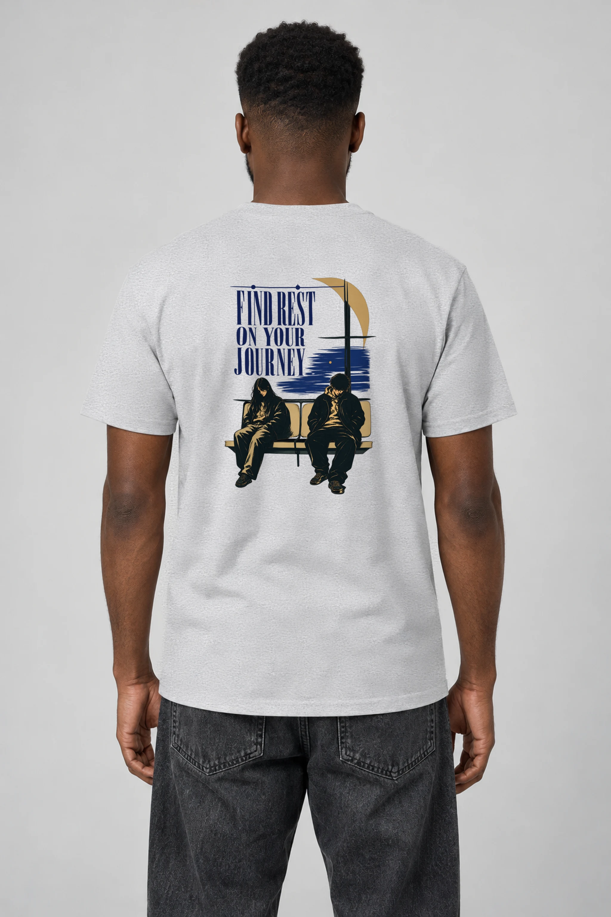 "Find Rest On Your Journey" Heavyweight Unisex Crewneck T-shirt