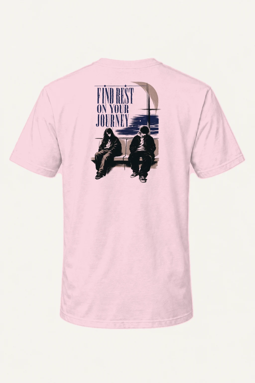 "Find Rest On Your Journey" Heavyweight Unisex Crewneck T-shirt | Gildan 5000