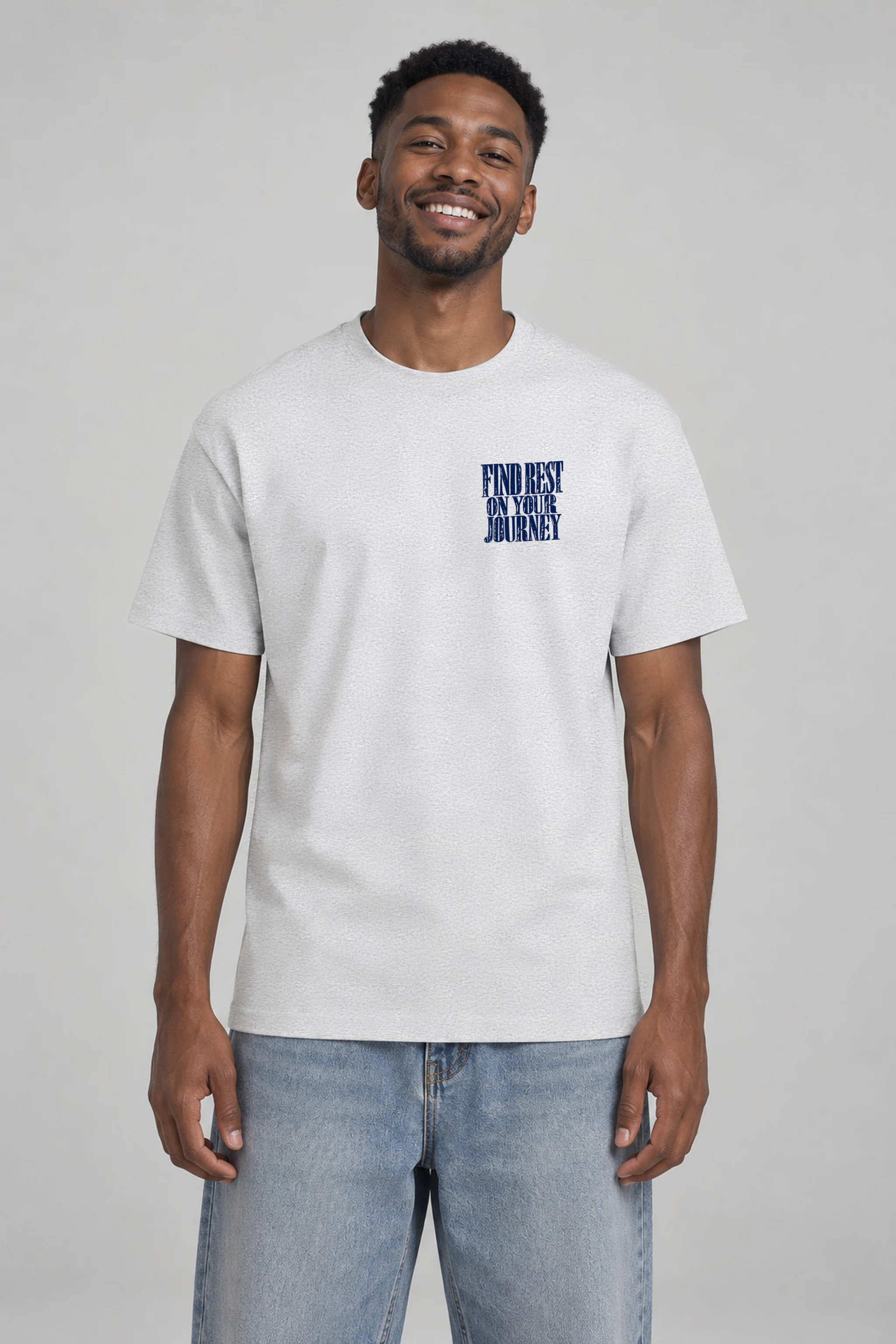 "Find Rest On Your Journey" Heavyweight Unisex Crewneck T-shirt
