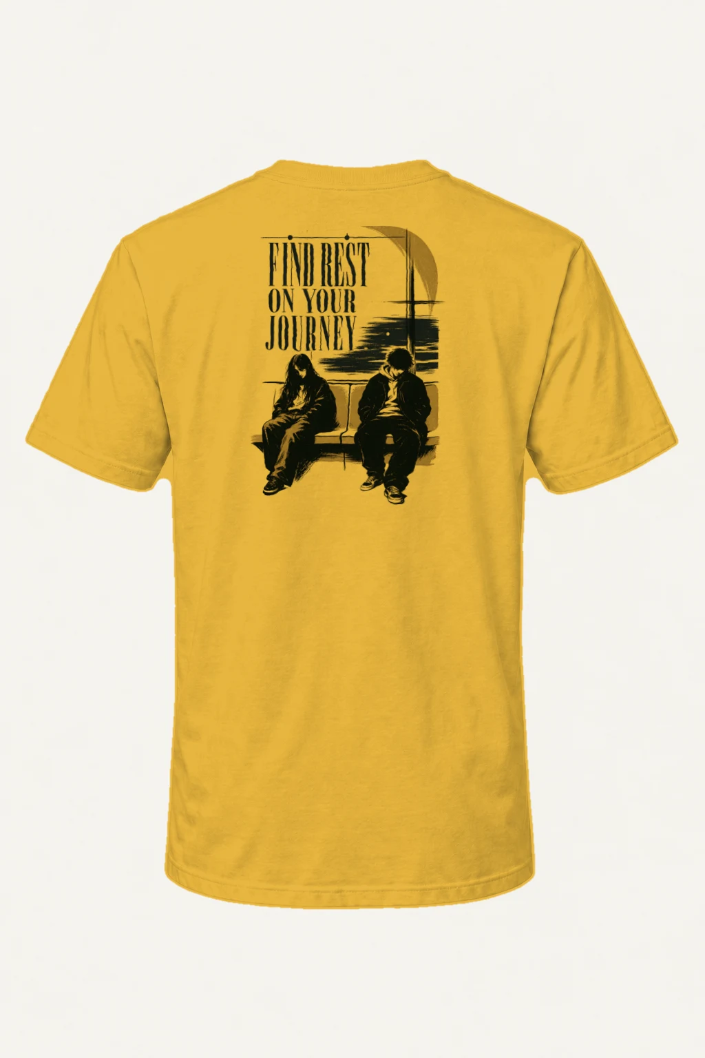 "Find Rest On Your Journey" Heavyweight Unisex Crewneck T-shirt | Gildan 5000