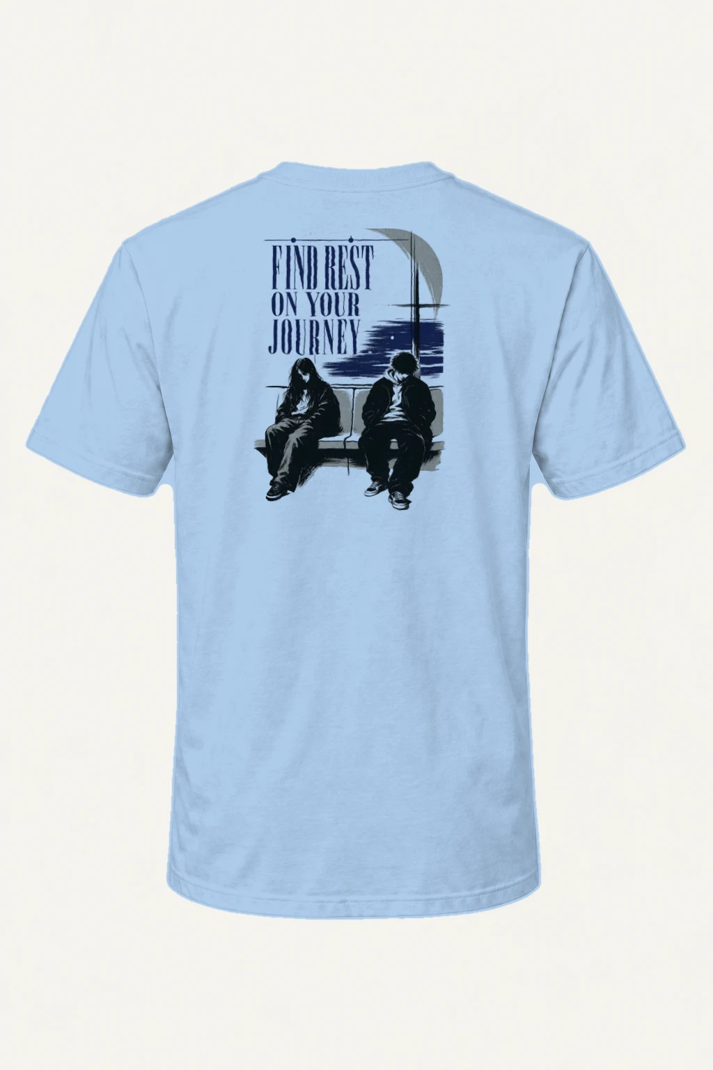"Find Rest On Your Journey" Heavyweight Unisex Crewneck T-shirt | Gildan 5000