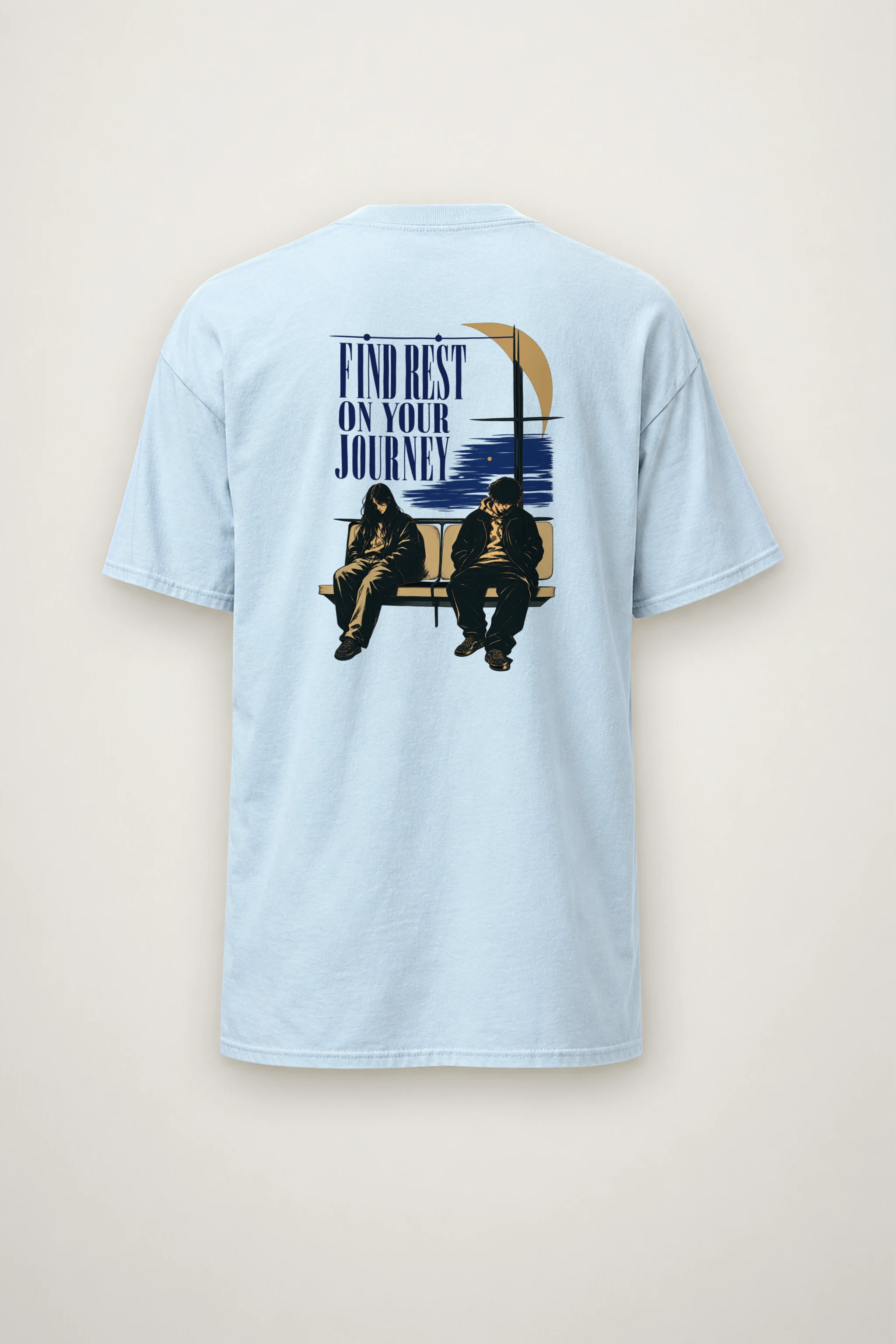"Find Rest On Your Journey" Heavyweight Unisex Crewneck T-shirt