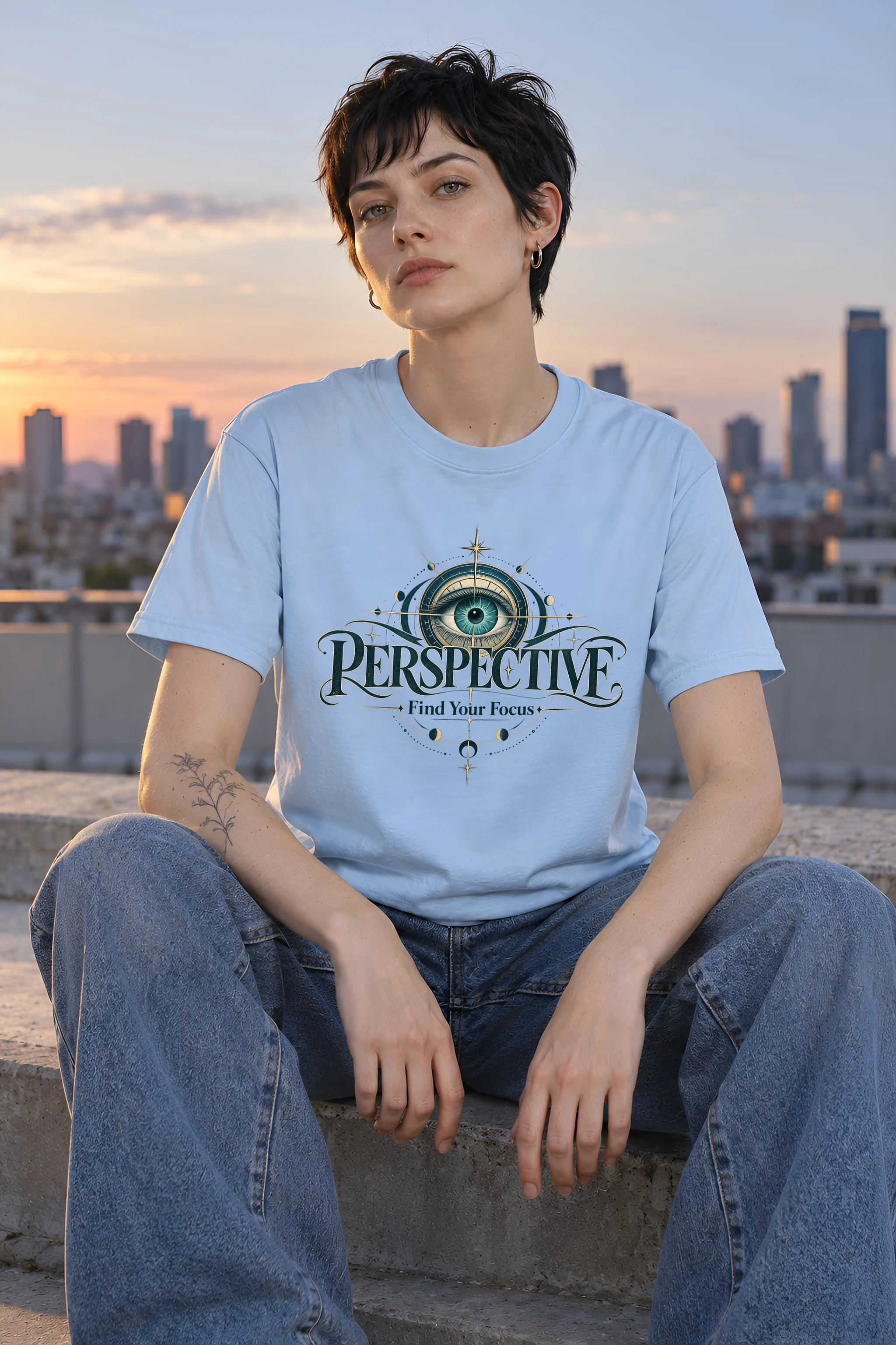 "Find Your Focus" Heavyweight Unisex Crewneck T-shirt