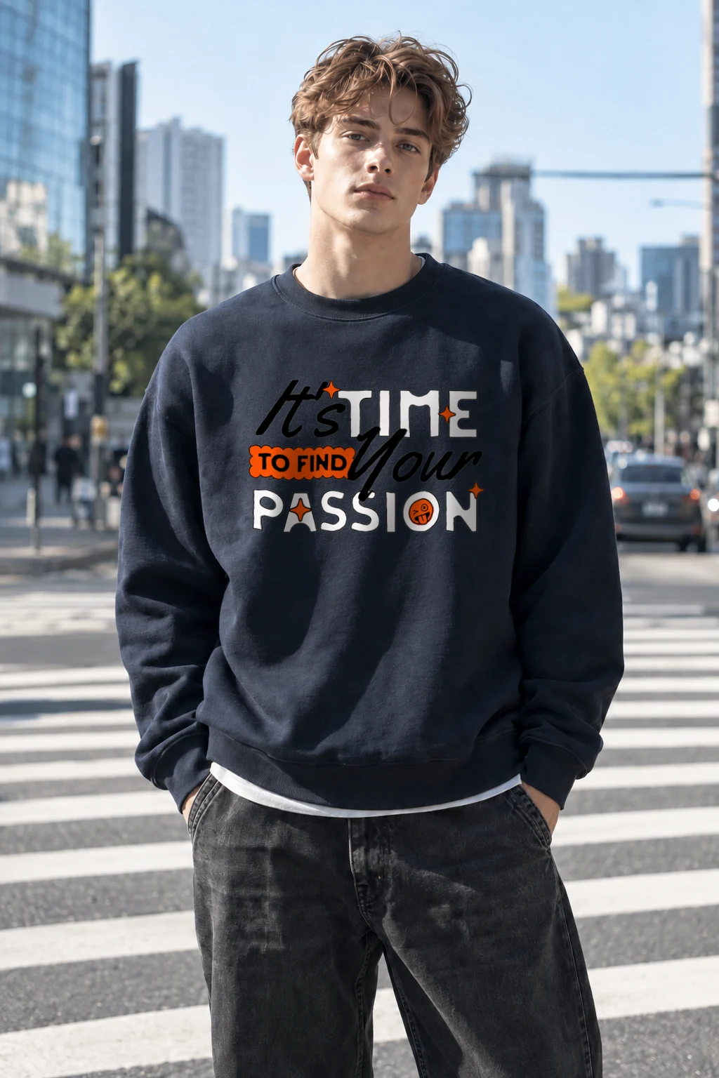 "Find Your Passion" Heavy Blend Unisex Crewneck Sweatshirt | Gildan 18000