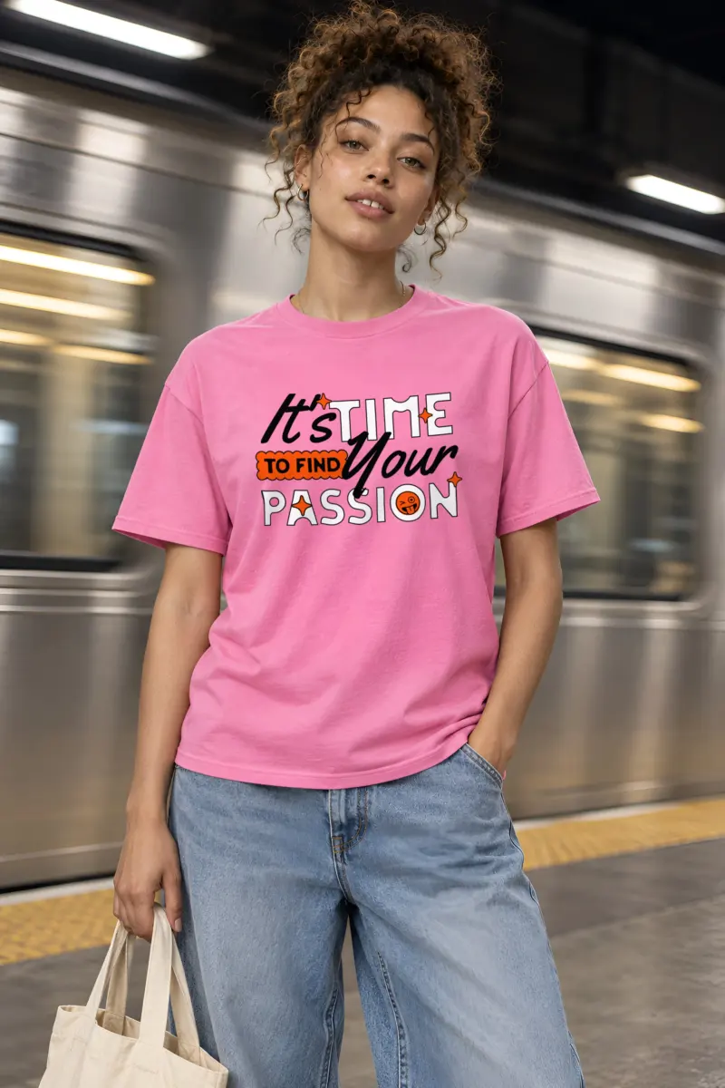 "Find Your Passion" Heavyweight Unisex Crewneck T-shirt