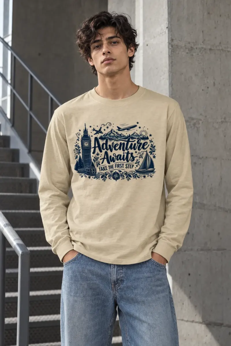 "First Step Travel" Unisex Longsleeve T-shirt | Gildan 2400
