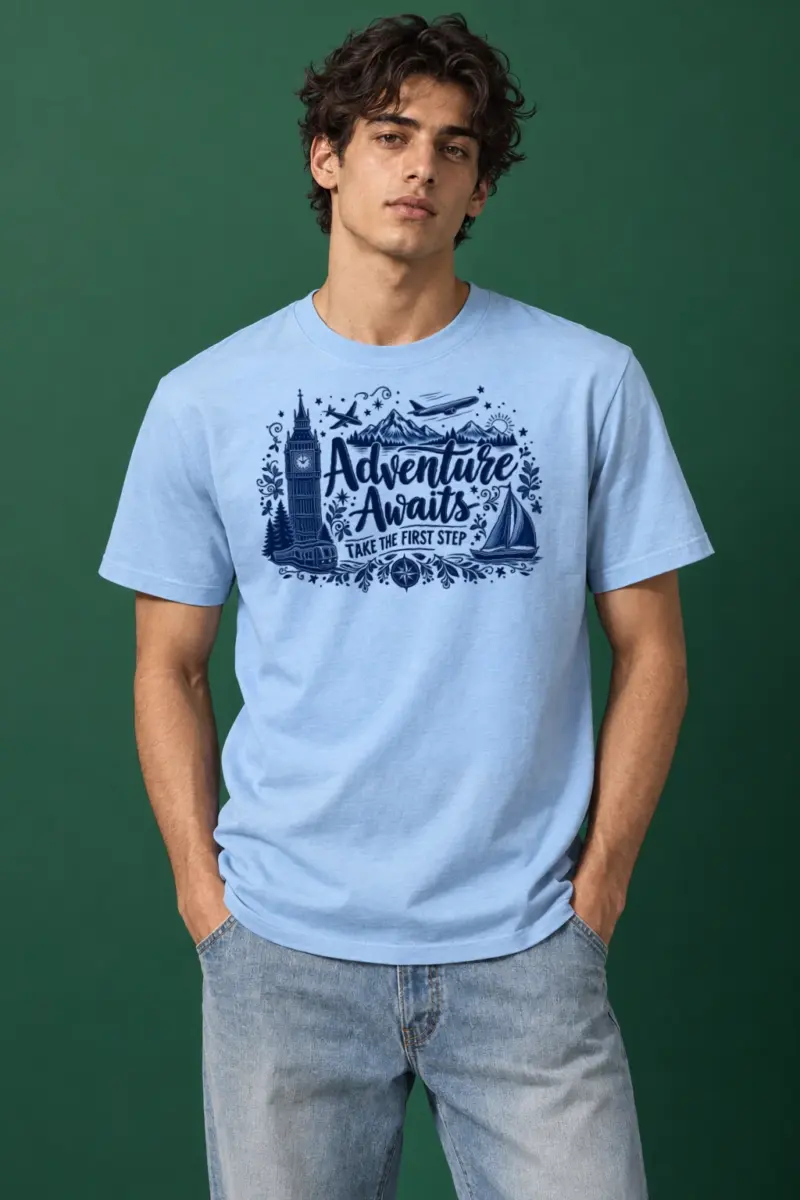 "First Step Voyage" Heavyweight Unisex Crewneck T-shirt | Gildan 5000