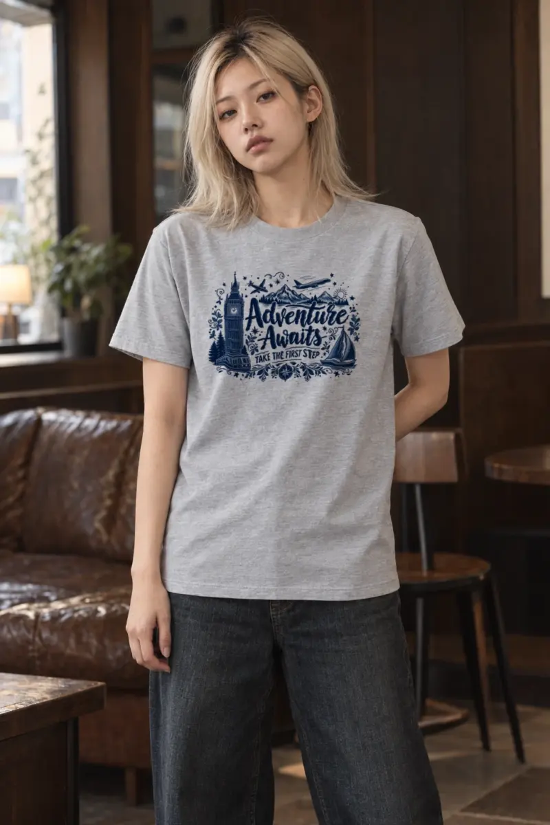 "First Step Voyage" Heavyweight Unisex Crewneck T-shirt | Gildan 5000