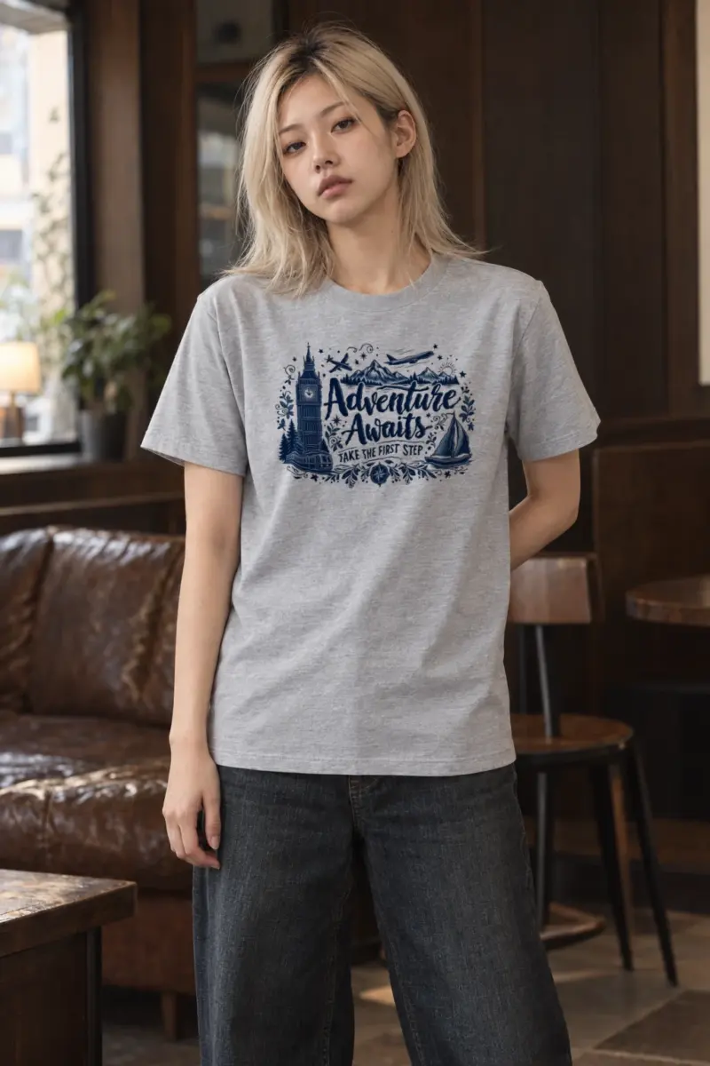 "First Step Voyage" Heavyweight Unisex Crewneck T-shirt