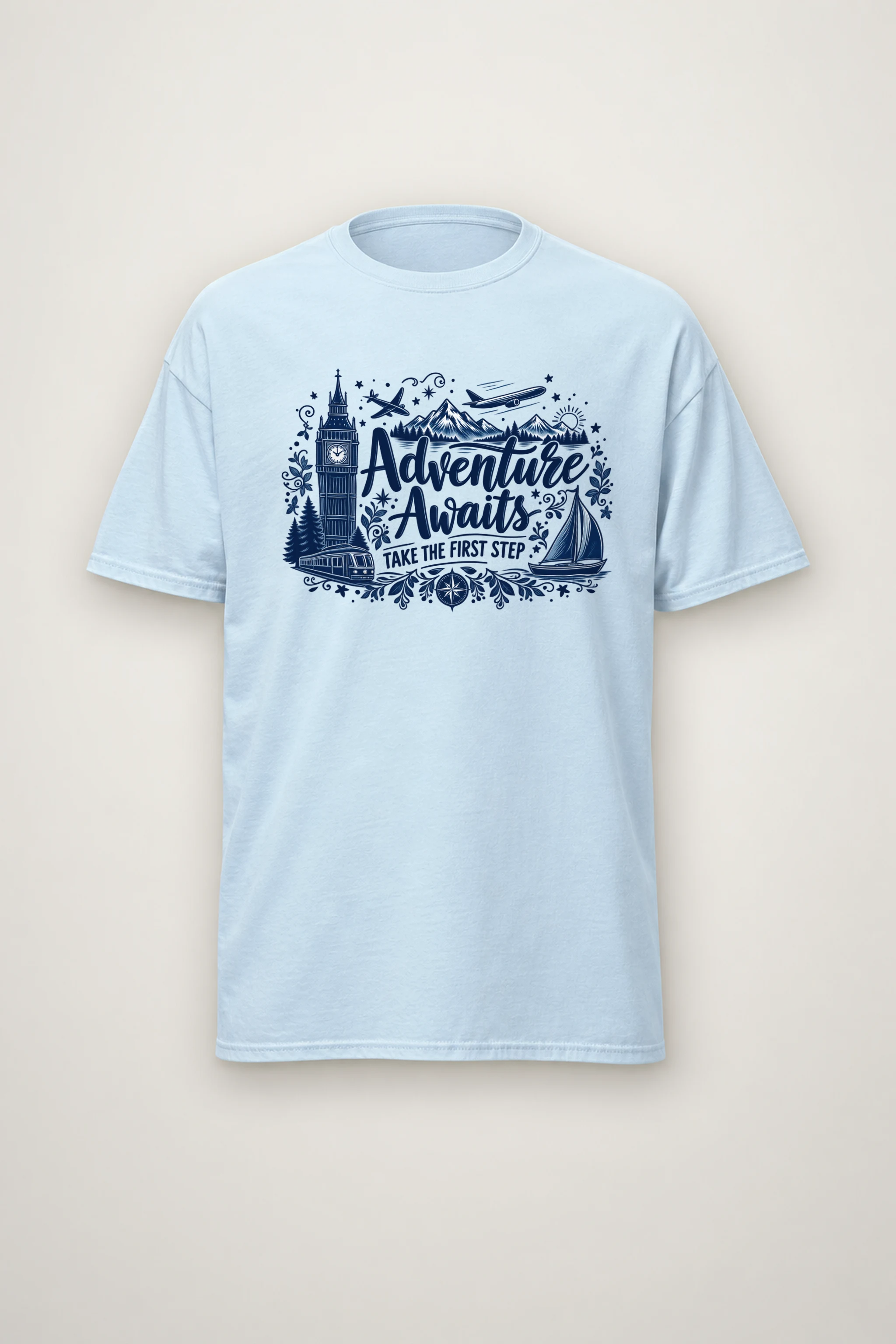 "First Step Voyage" Heavyweight Unisex Crewneck T-shirt