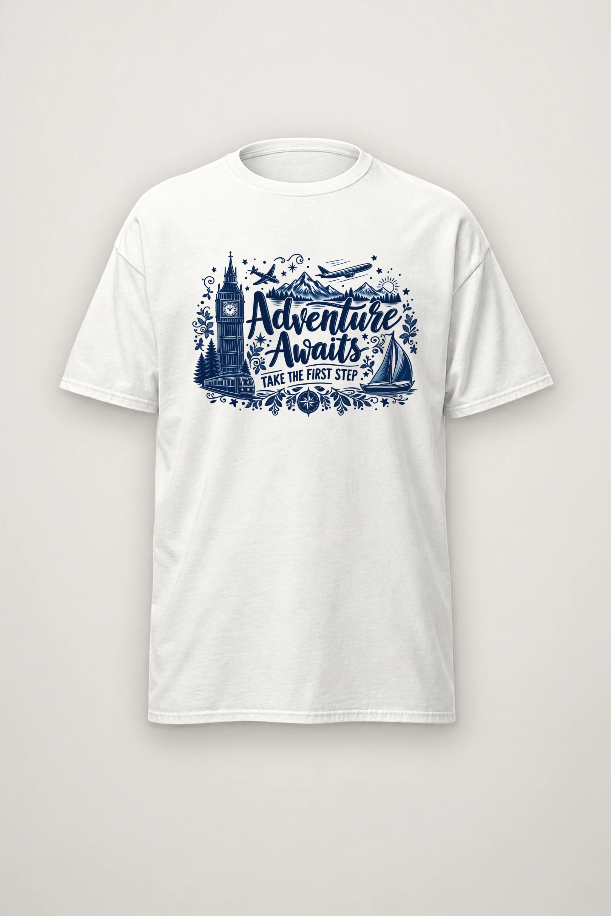 "First Step Voyage" Heavyweight Unisex Crewneck T-shirt