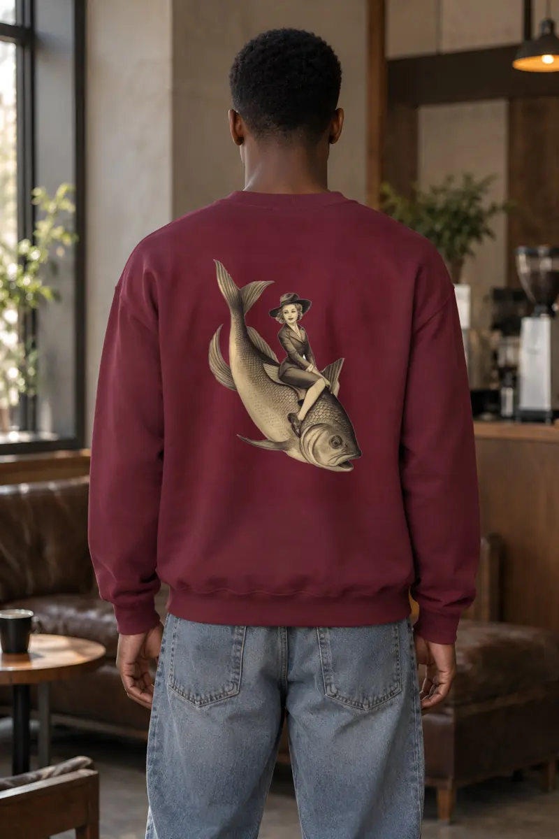 "Fish Rider" Heavy Blend Unisex Crewneck Sweatshirt