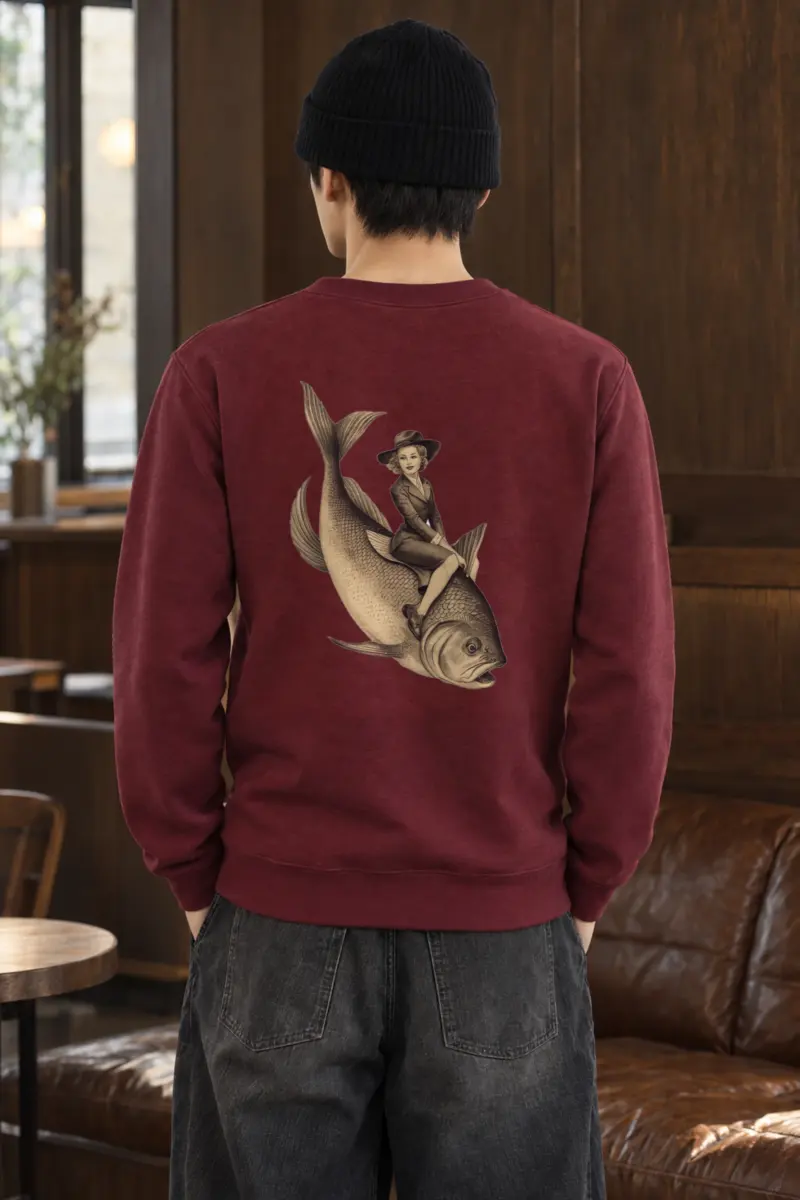 "Fish Rider" Heavy Blend Unisex Crewneck Sweatshirt