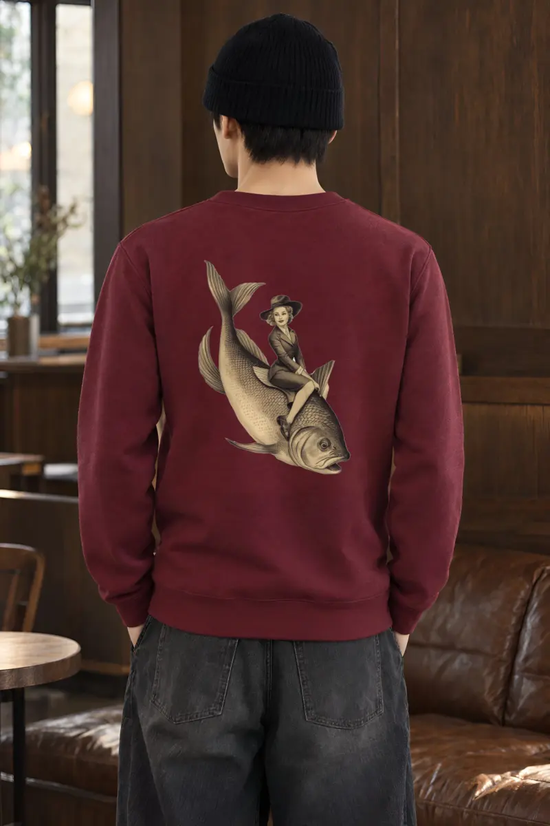 "Fish Rider" Heavy Blend Unisex Crewneck Sweatshirt