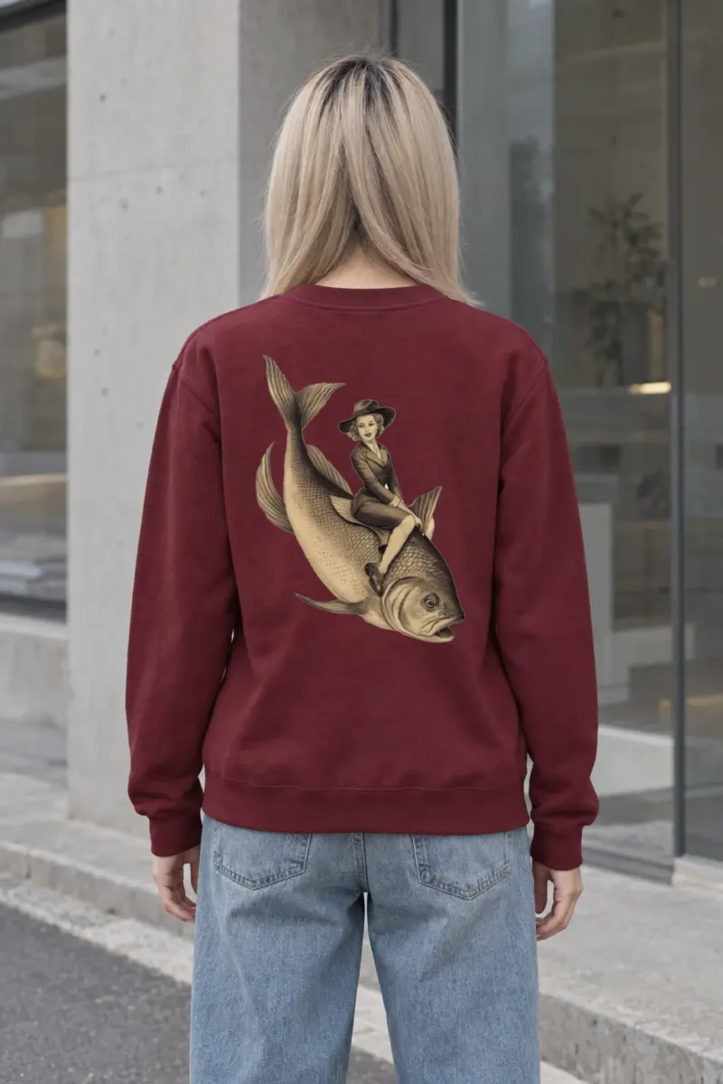 "Fish Rider" Heavy Blend Unisex Crewneck Sweatshirt