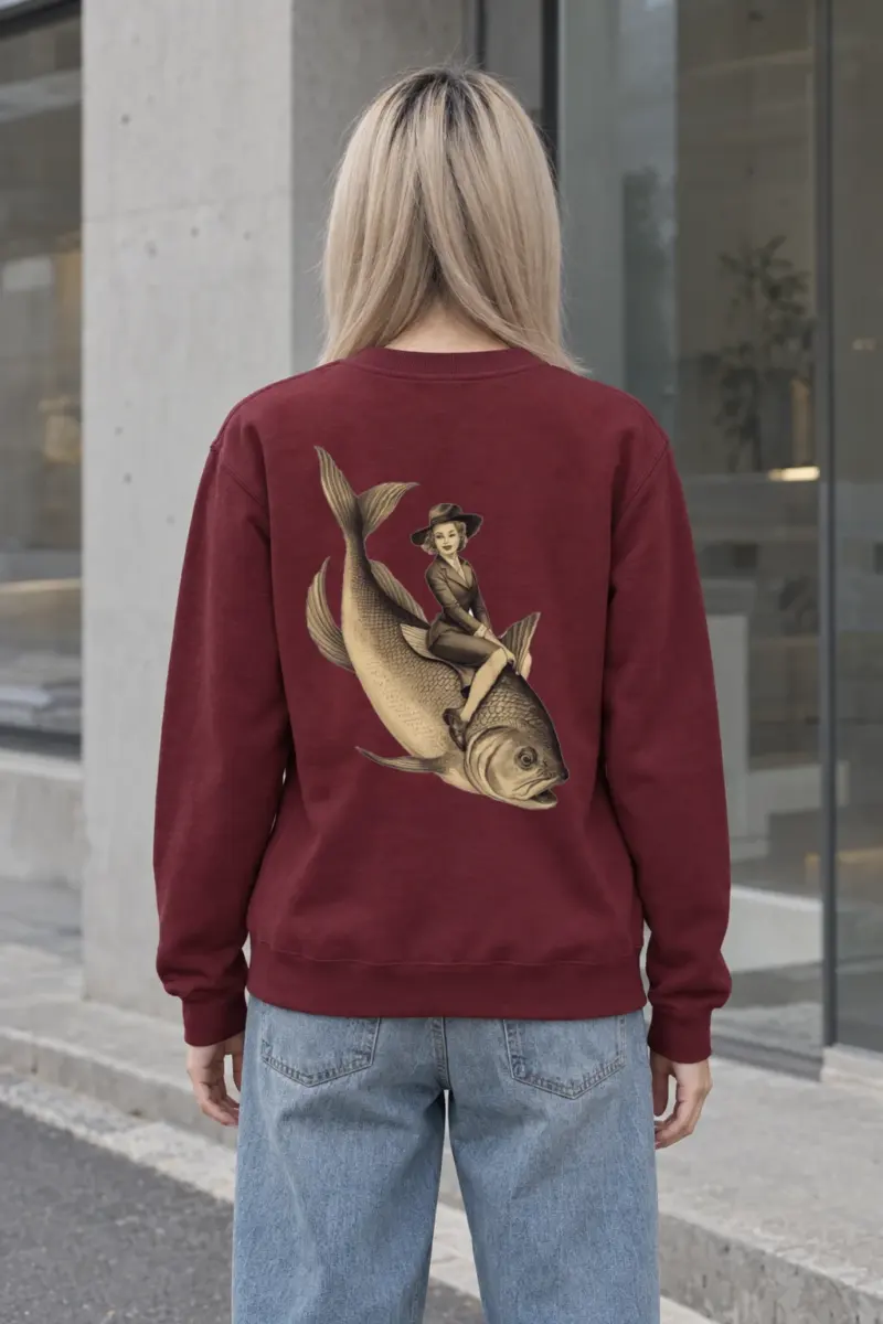 "Fish Rider" Heavy Blend Unisex Crewneck Sweatshirt