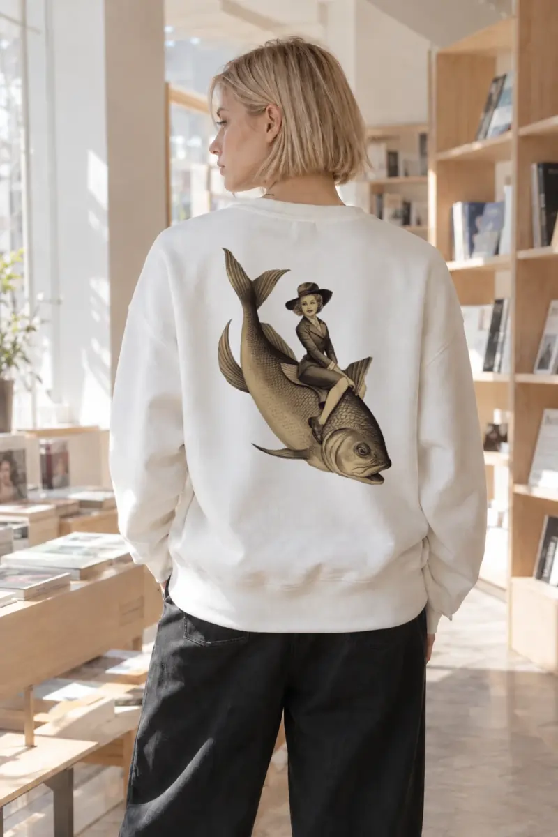 "Fish Rider" Heavy Blend Unisex Crewneck Sweatshirt | Gildan 18000