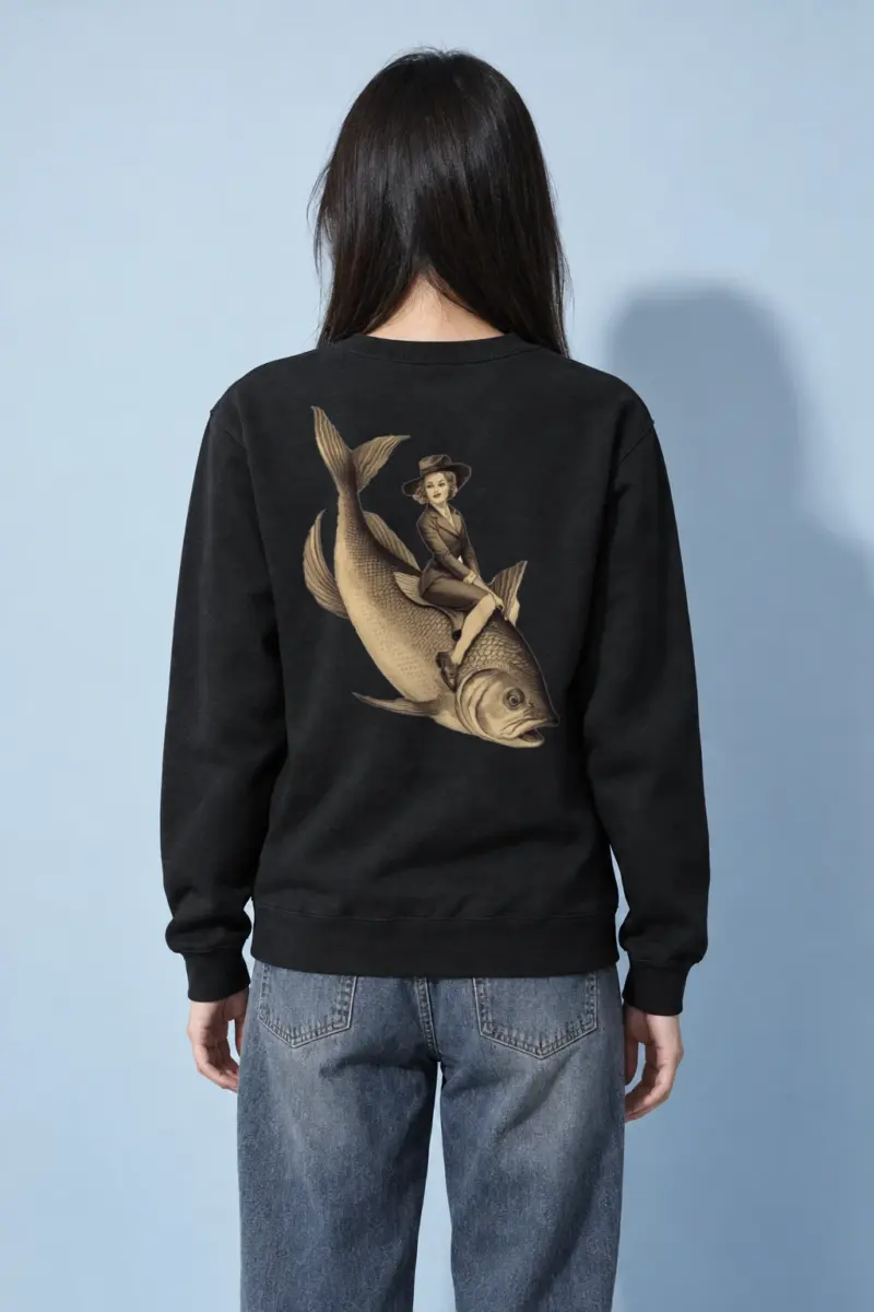 "Fish Rider" Heavy Blend Unisex Crewneck Sweatshirt | Gildan 18000
