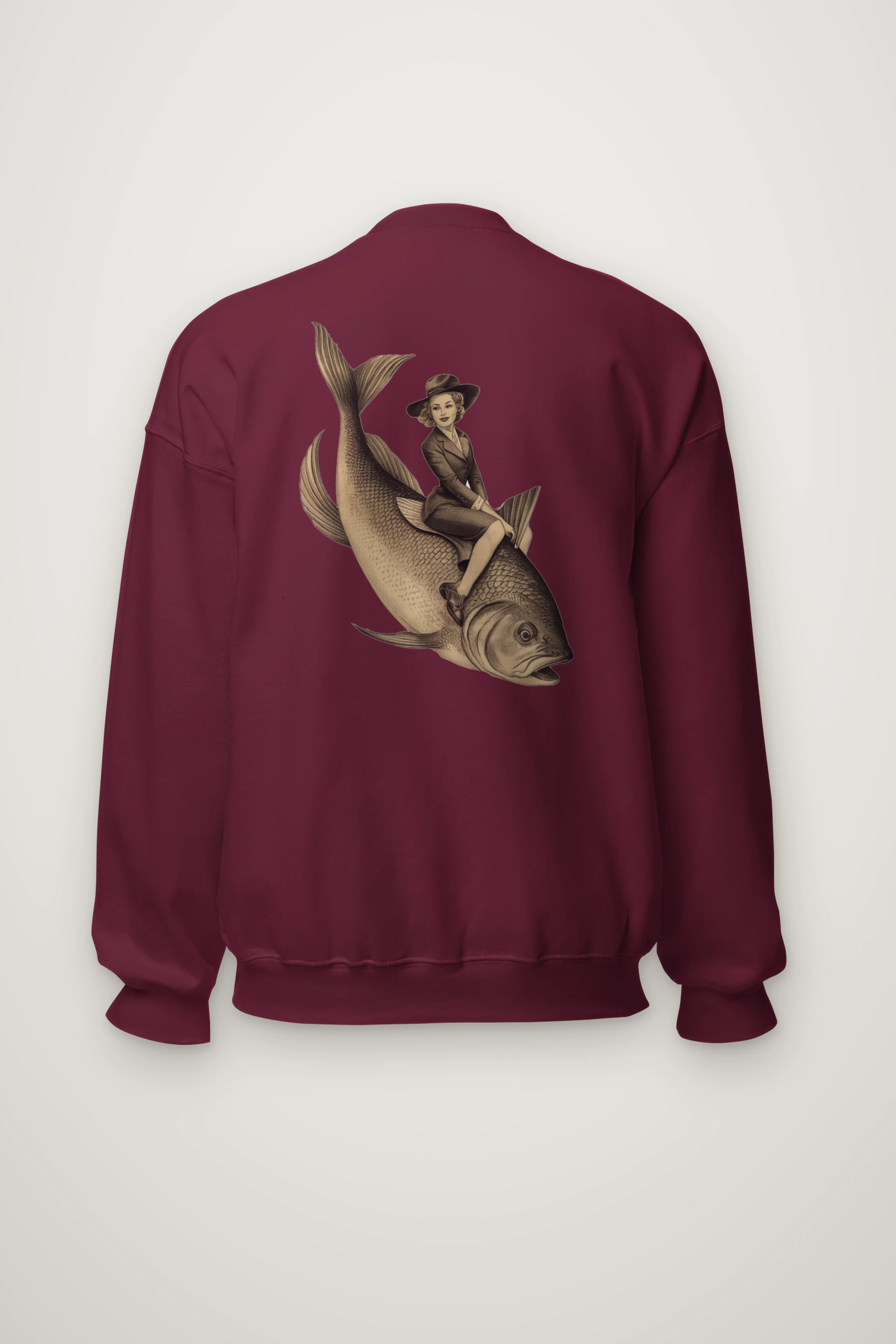 "Fish Rider" Heavy Blend Unisex Crewneck Sweatshirt