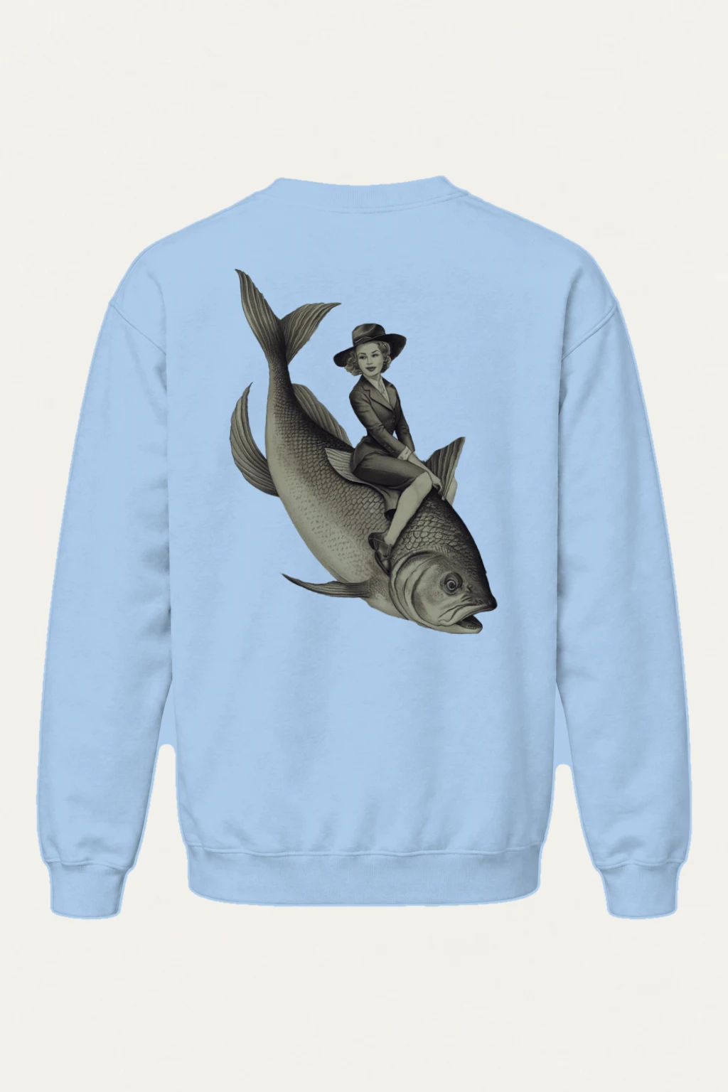 "Fish Rider" Heavy Blend Unisex Crewneck Sweatshirt | Gildan 18000