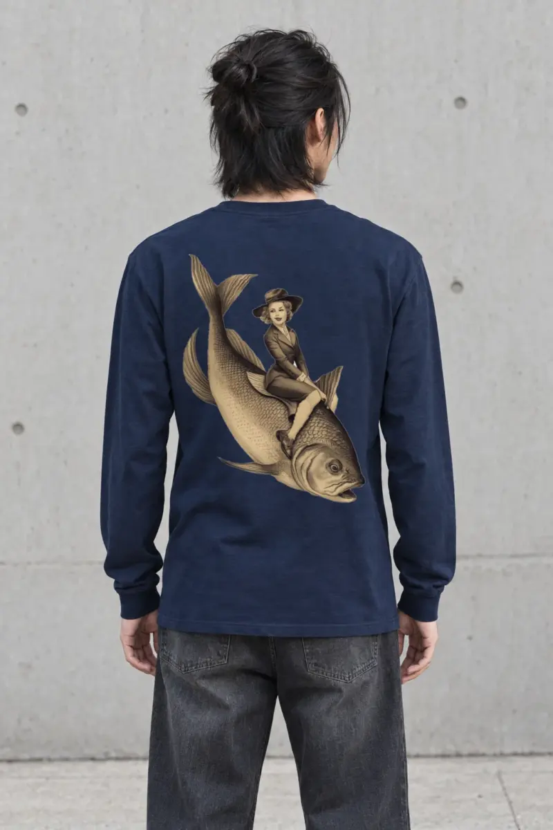 "Fish Rider" Unisex Longsleeve T-shirt | Gildan 2400