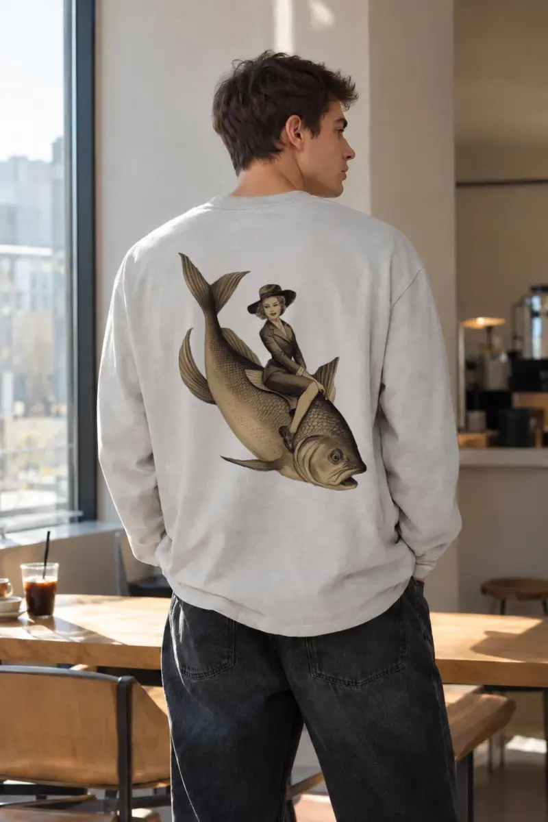 "Fish Rider" Unisex Longsleeve T-shirt | Gildan 2400