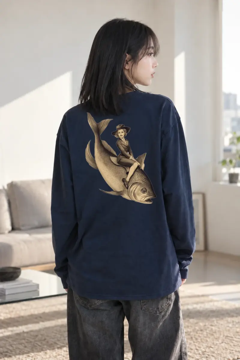 "Fish Rider" Unisex Longsleeve T-shirt | Gildan 2400