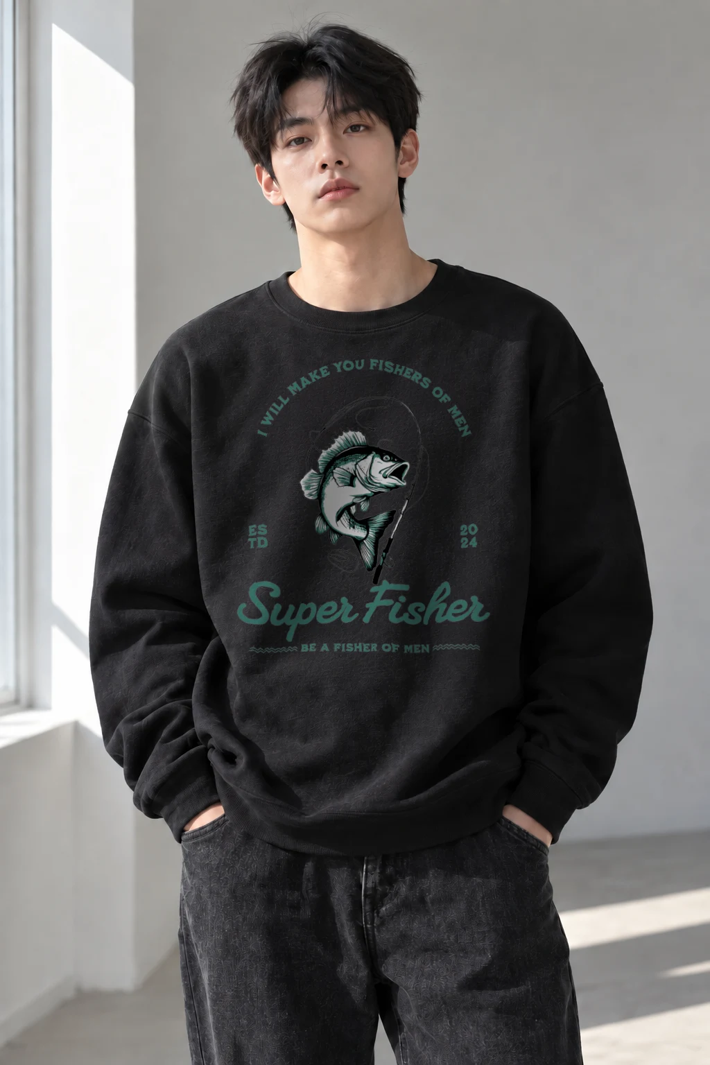 "Fishers Of Men" Heavy Blend Unisex Crewneck Sweatshirt | Gildan 18000